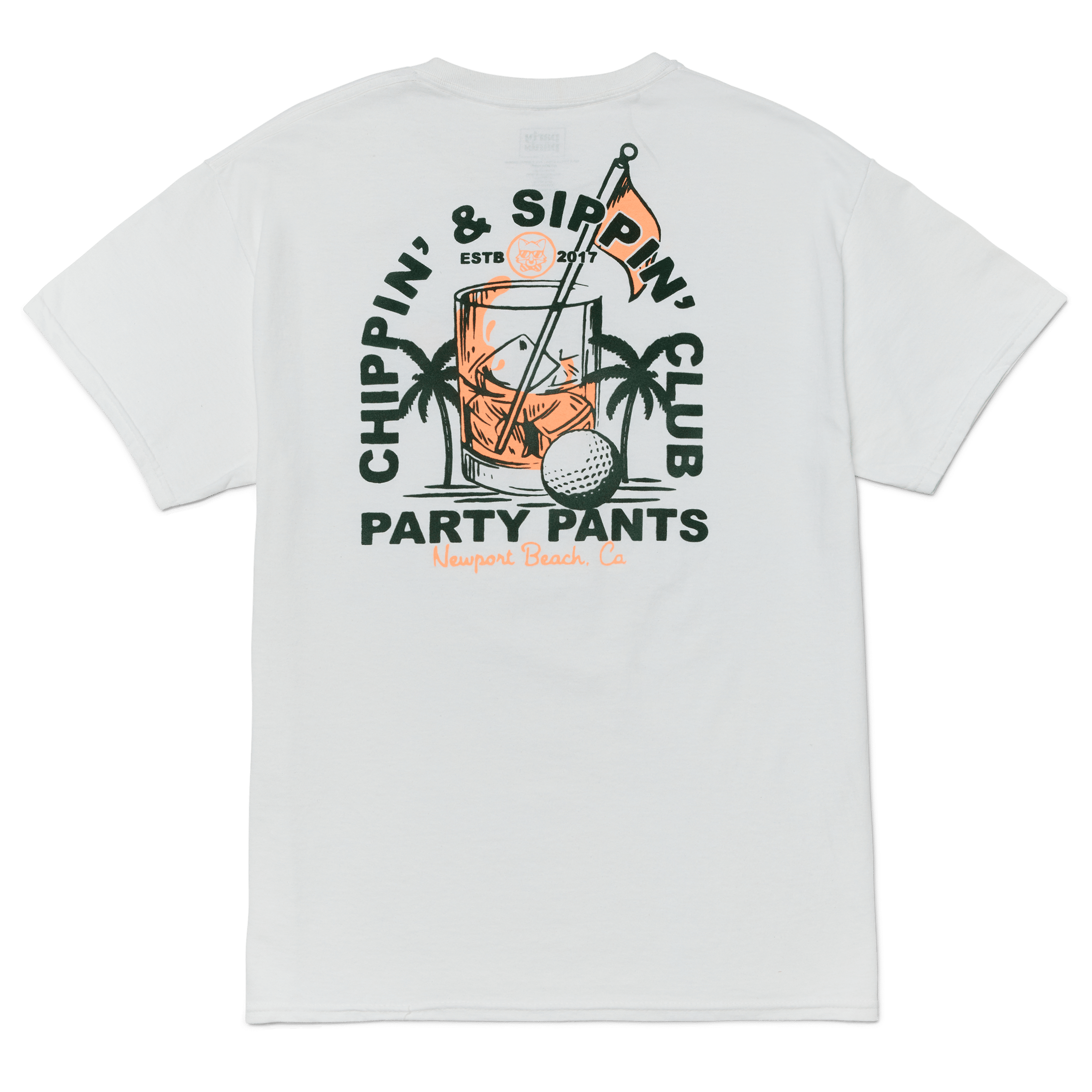 CHIPPIN' & SIPPIN' T-SHIRT - WHITE TEE PARTY PANTS 