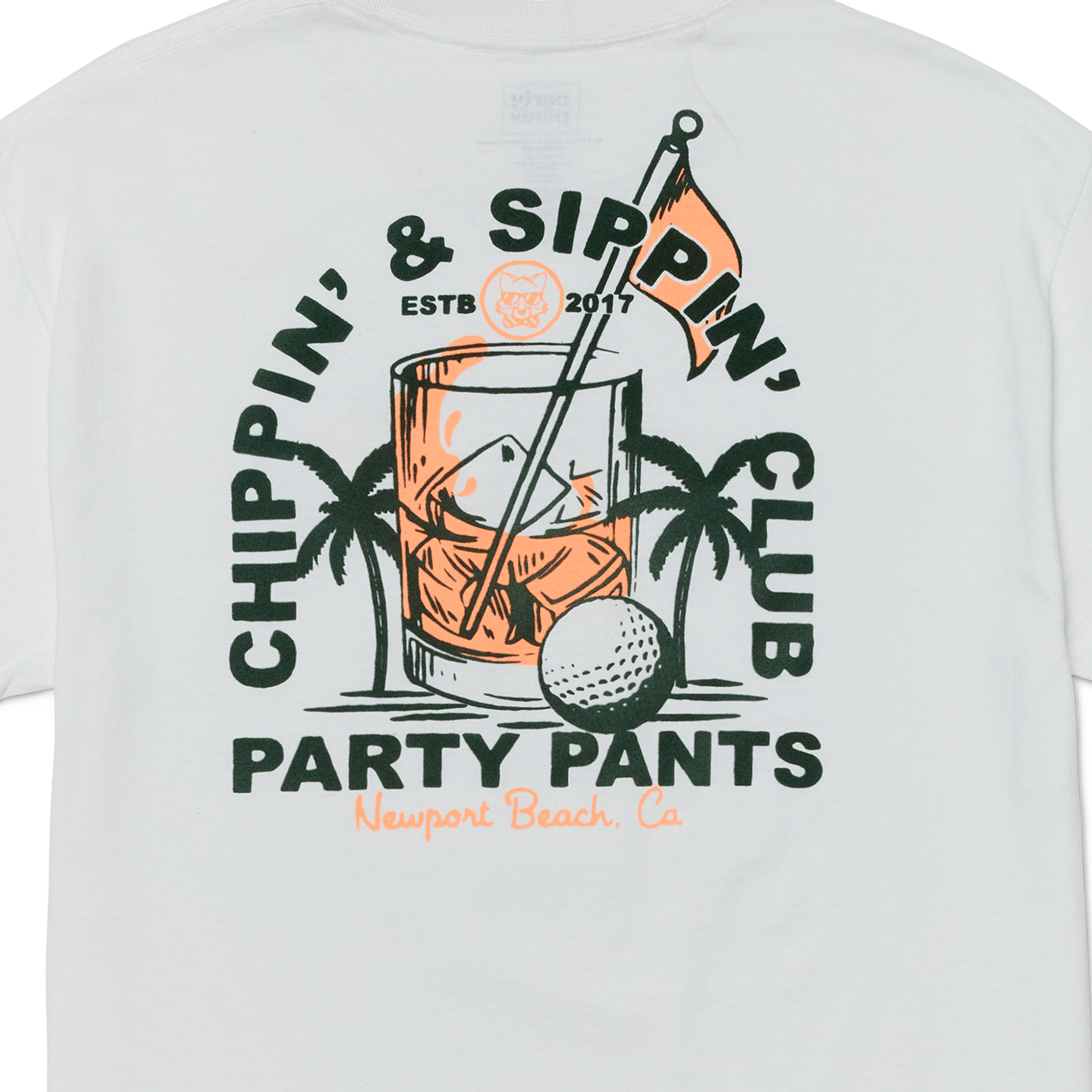 CHIPPIN' & SIPPIN' T-SHIRT - WHITE TEE PARTY PANTS 