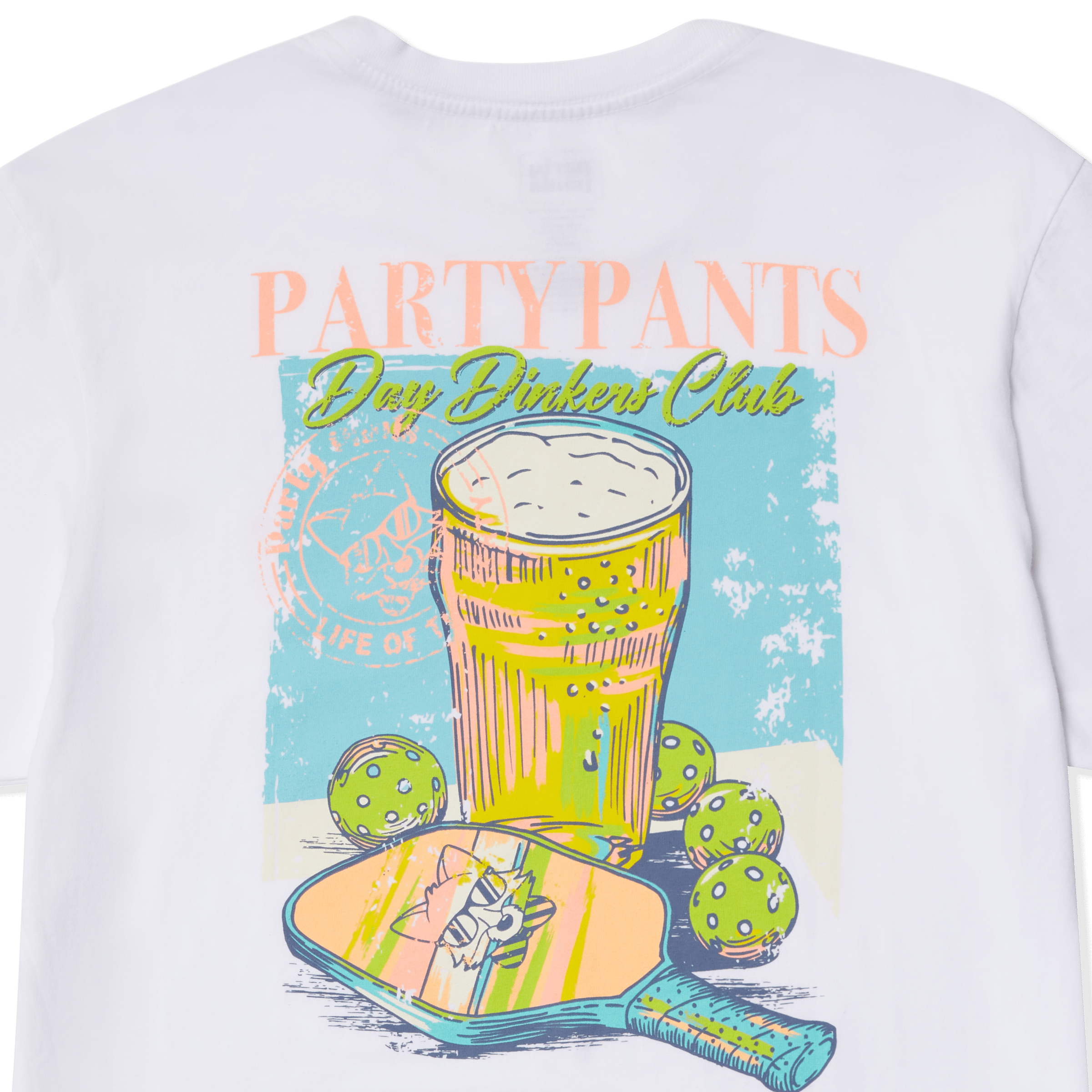 DAY DINKER T-SHIRT - WHITE TEE PARTY PANTS 