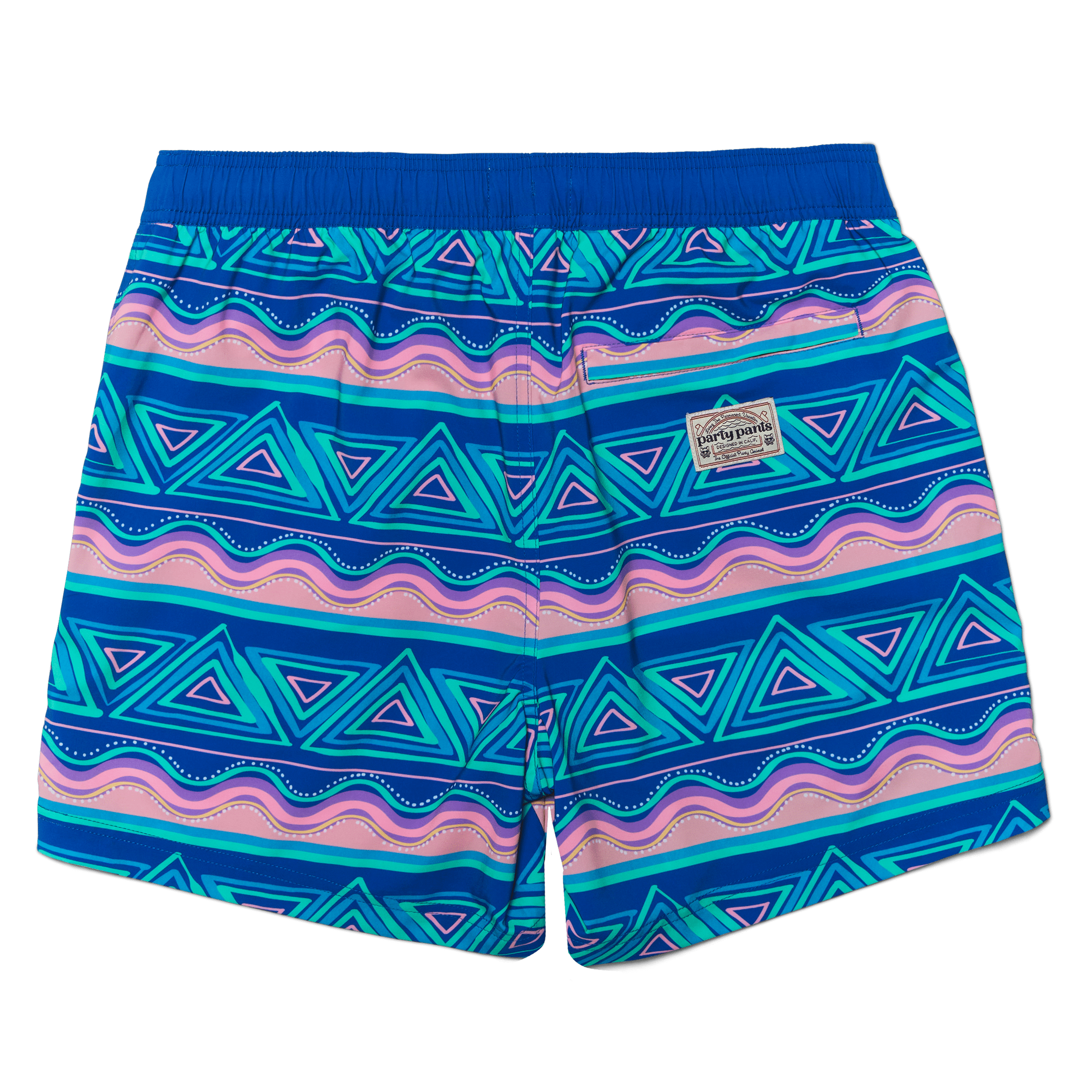 FIESTA STRIPE SPORT LINED SHORT - ARUBA BLUE SPORT SHORTS PARTY PANTS 