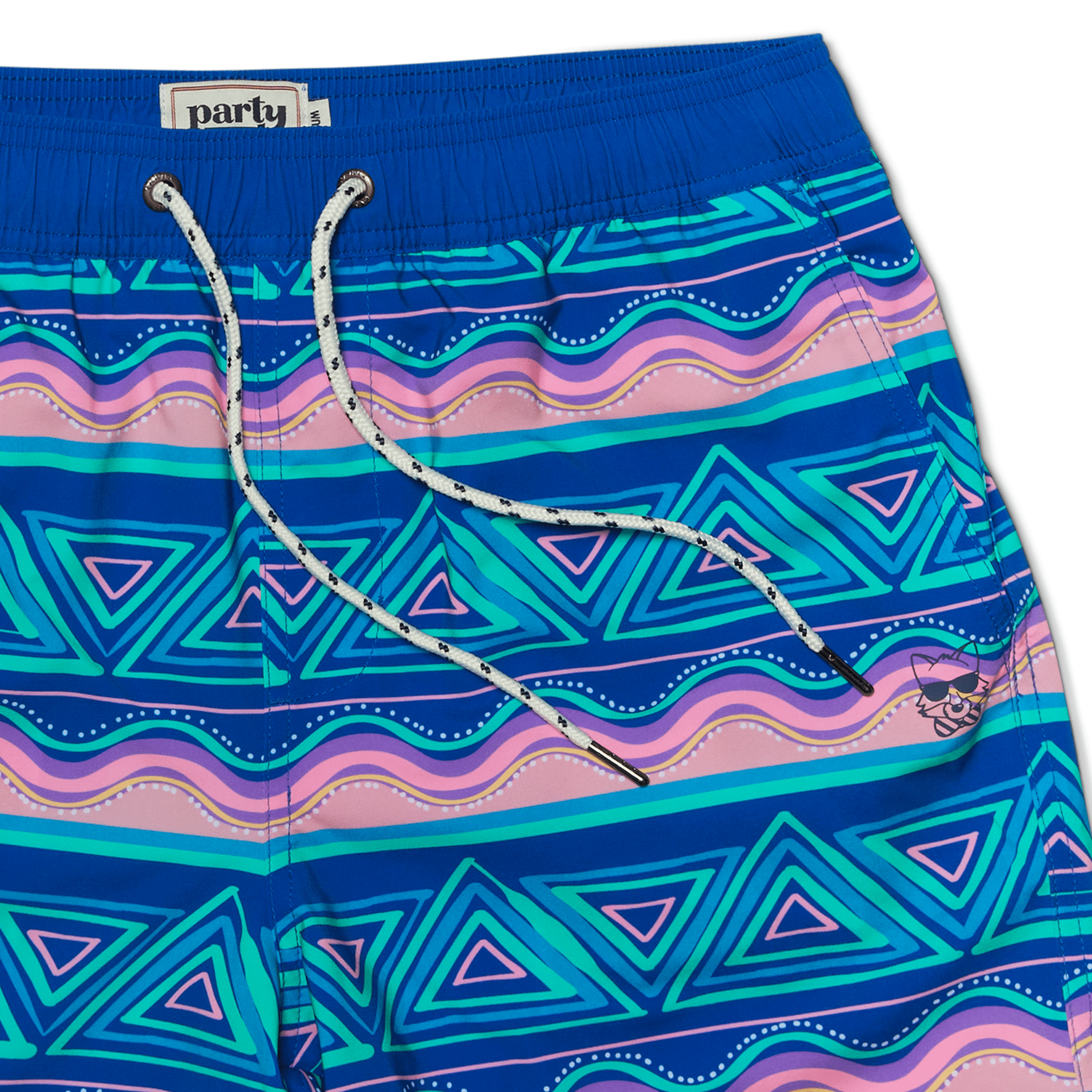 FIESTA STRIPE SPORT LINED SHORT - ARUBA BLUE SPORT SHORTS PARTY PANTS 