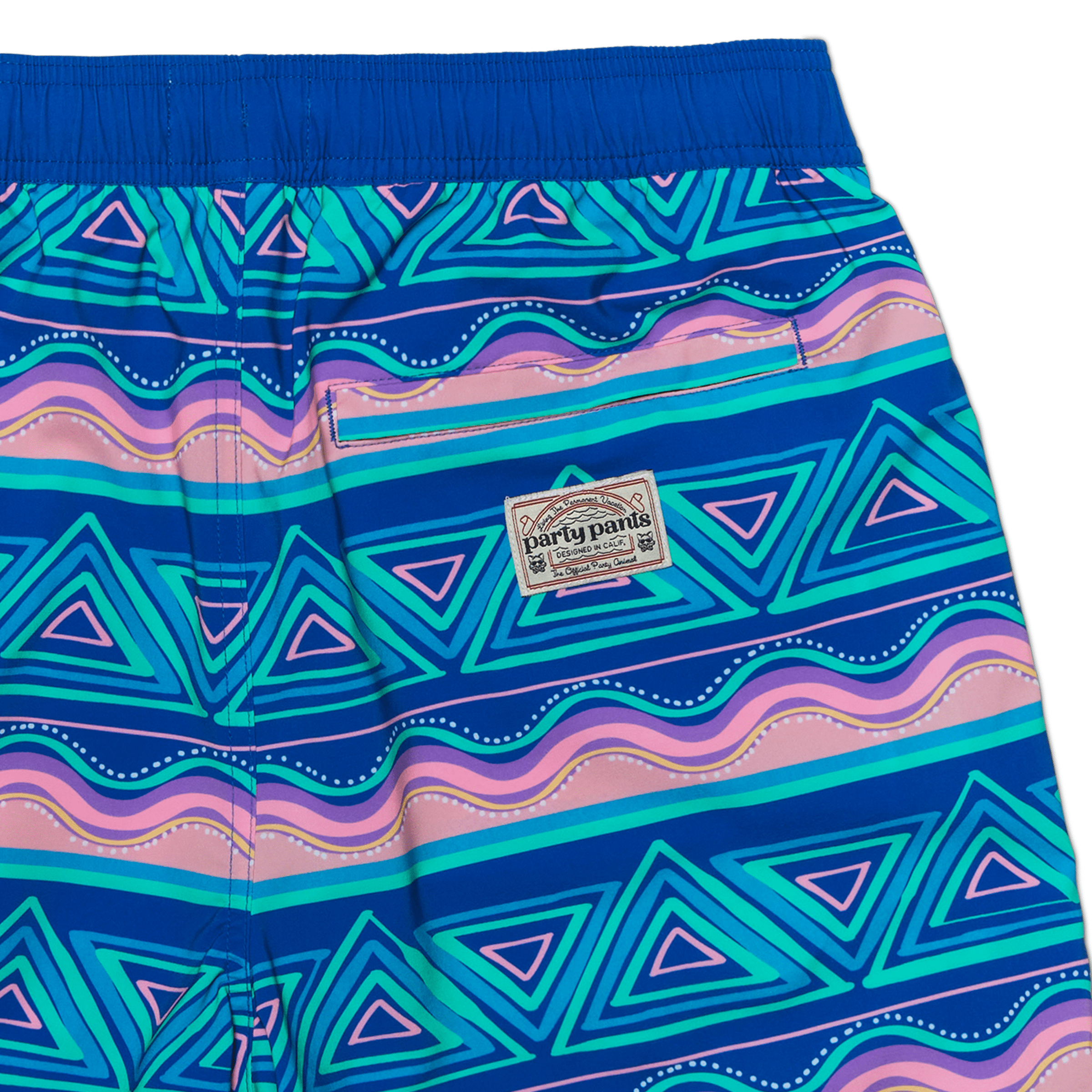 FIESTA STRIPE SPORT LINED SHORT - ARUBA BLUE SPORT SHORTS PARTY PANTS 