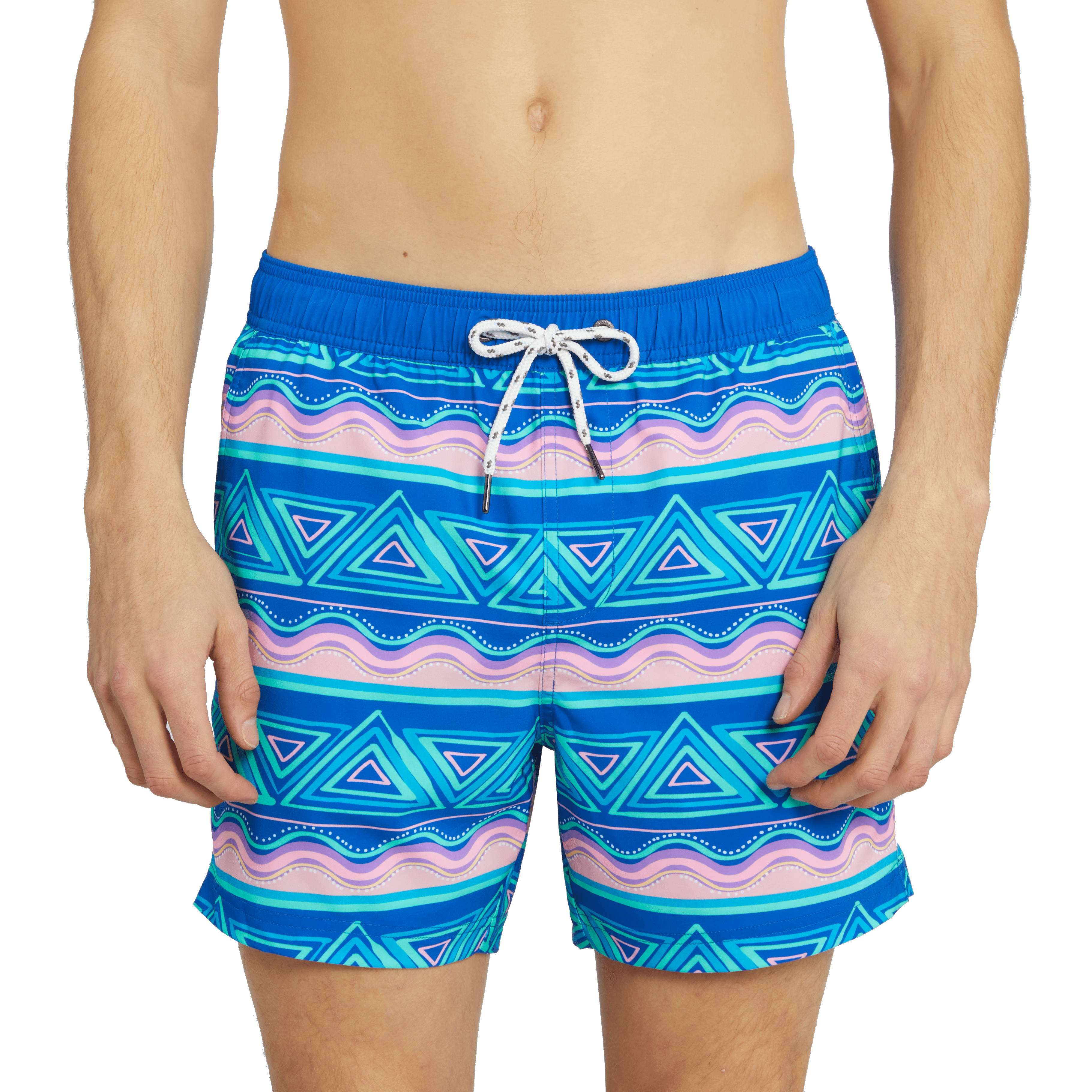 FIESTA STRIPE SPORT LINED SHORT - ARUBA BLUE SPORT SHORTS PARTY PANTS 