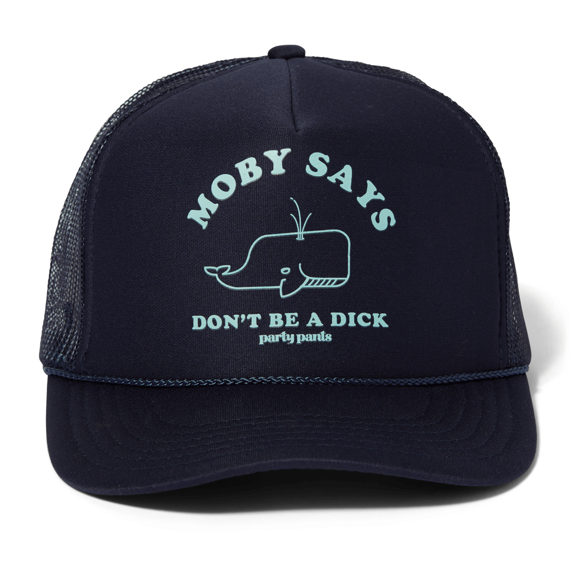 MOBY SAYS TRUCKER - NAVY BLUE HATS PARTY PANTS 