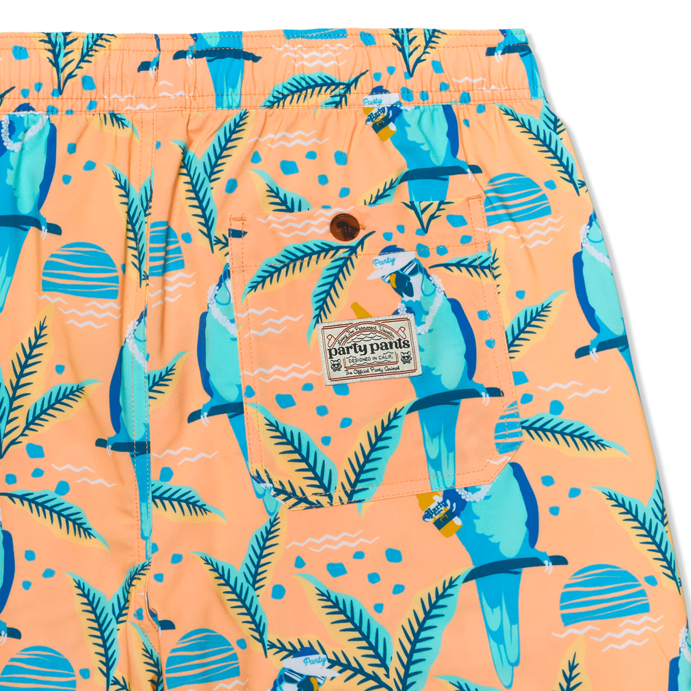 NICE BIRDIE PARTY STARTER SHORT - CORAL PARTY STARTER SHORTS PARTY PANTS 