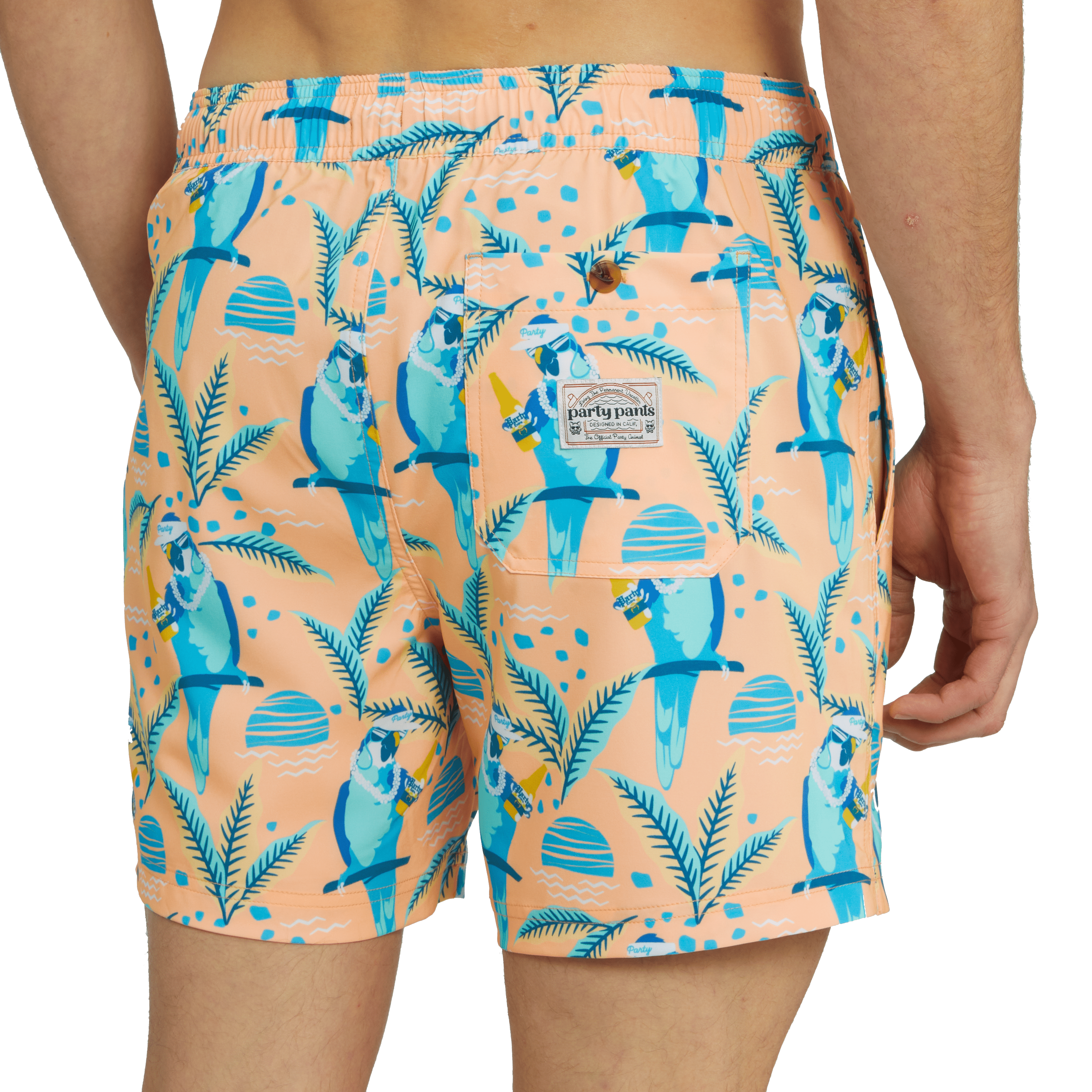 NICE BIRDIE PARTY STARTER SHORT - CORAL PARTY STARTER SHORTS PARTY PANTS 