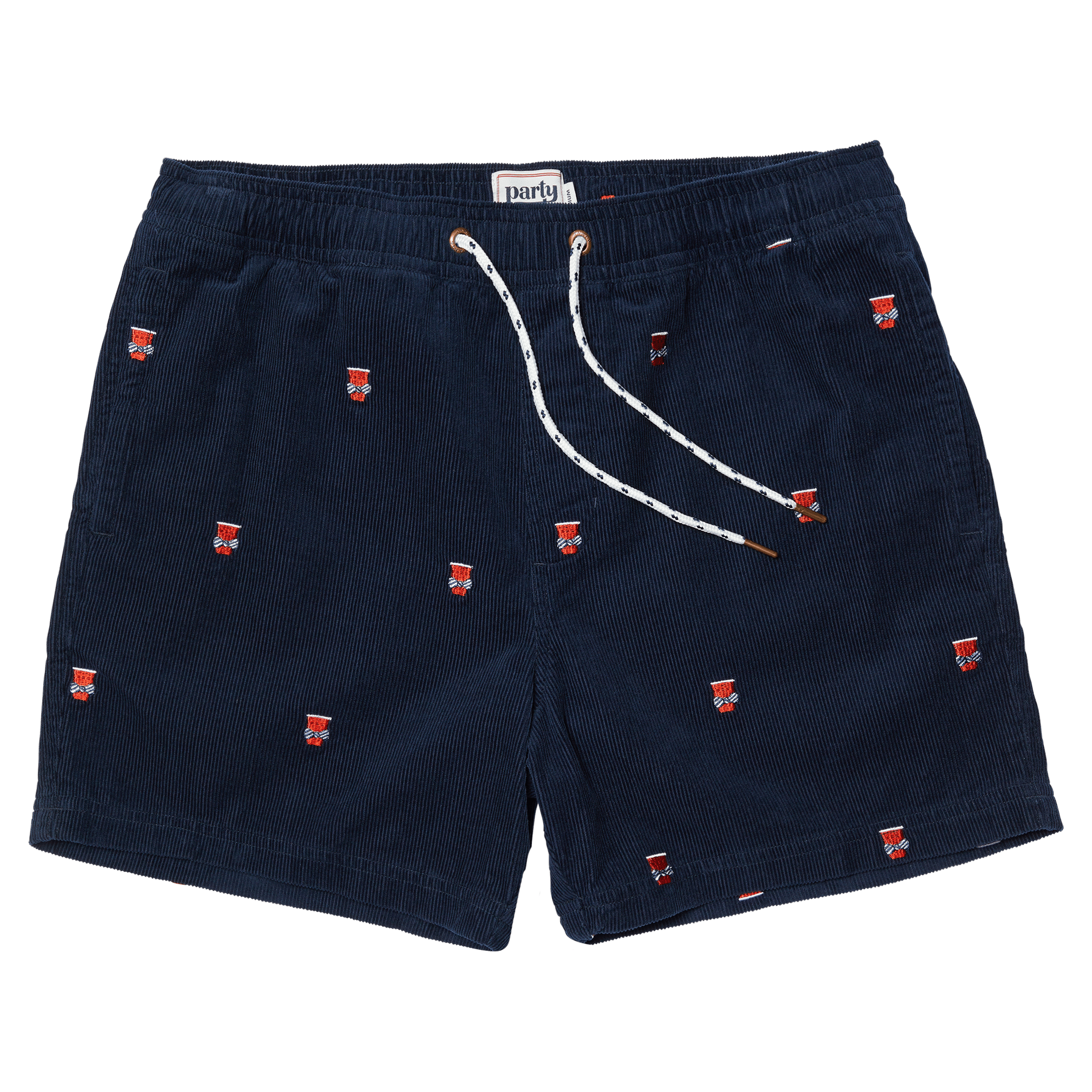 OG CORD PARTY BEVS SHORT - NAVY EWAIST SHORT PARTY PANTS 