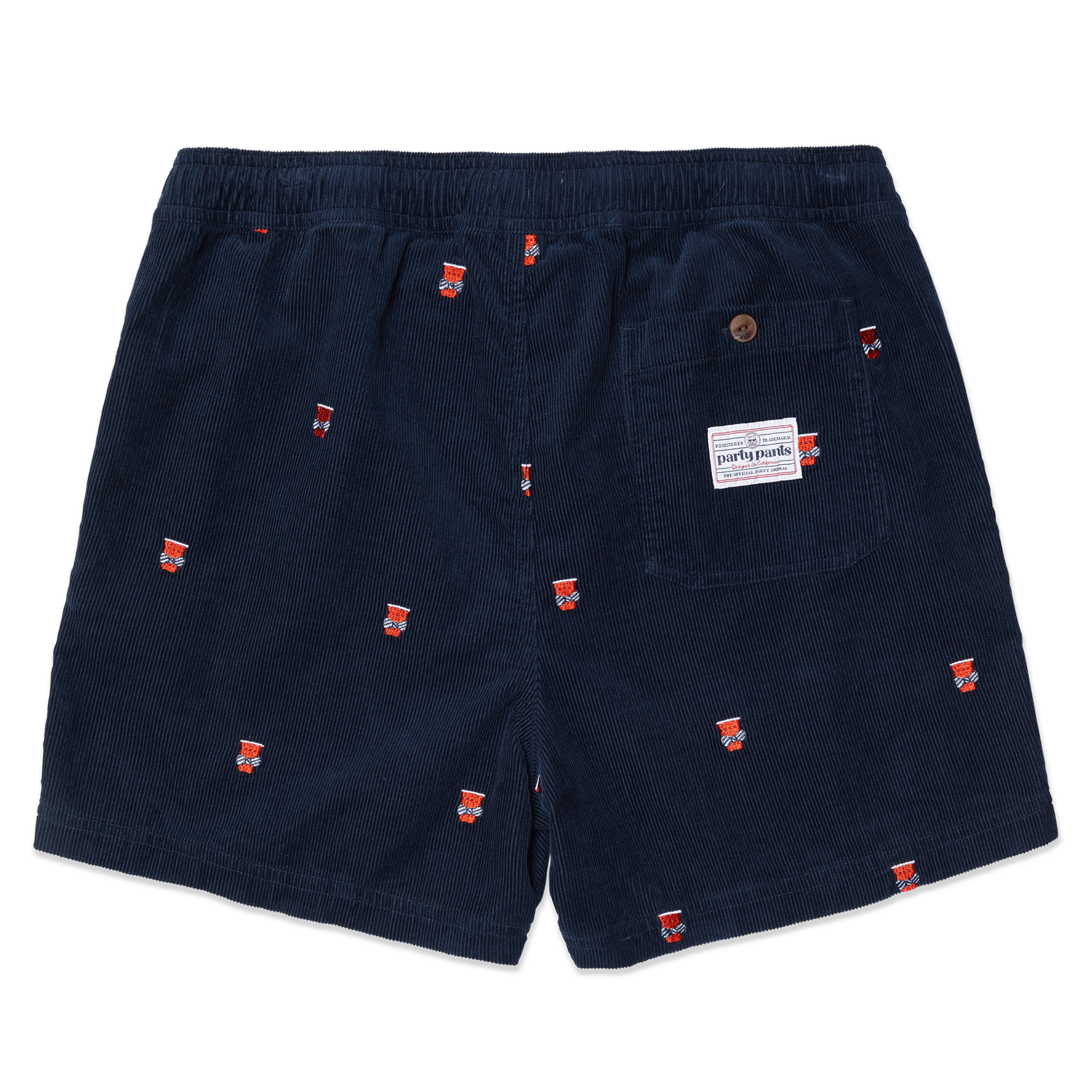 OG CORD PARTY BEVS SHORT - NAVY EWAIST SHORT PARTY PANTS 