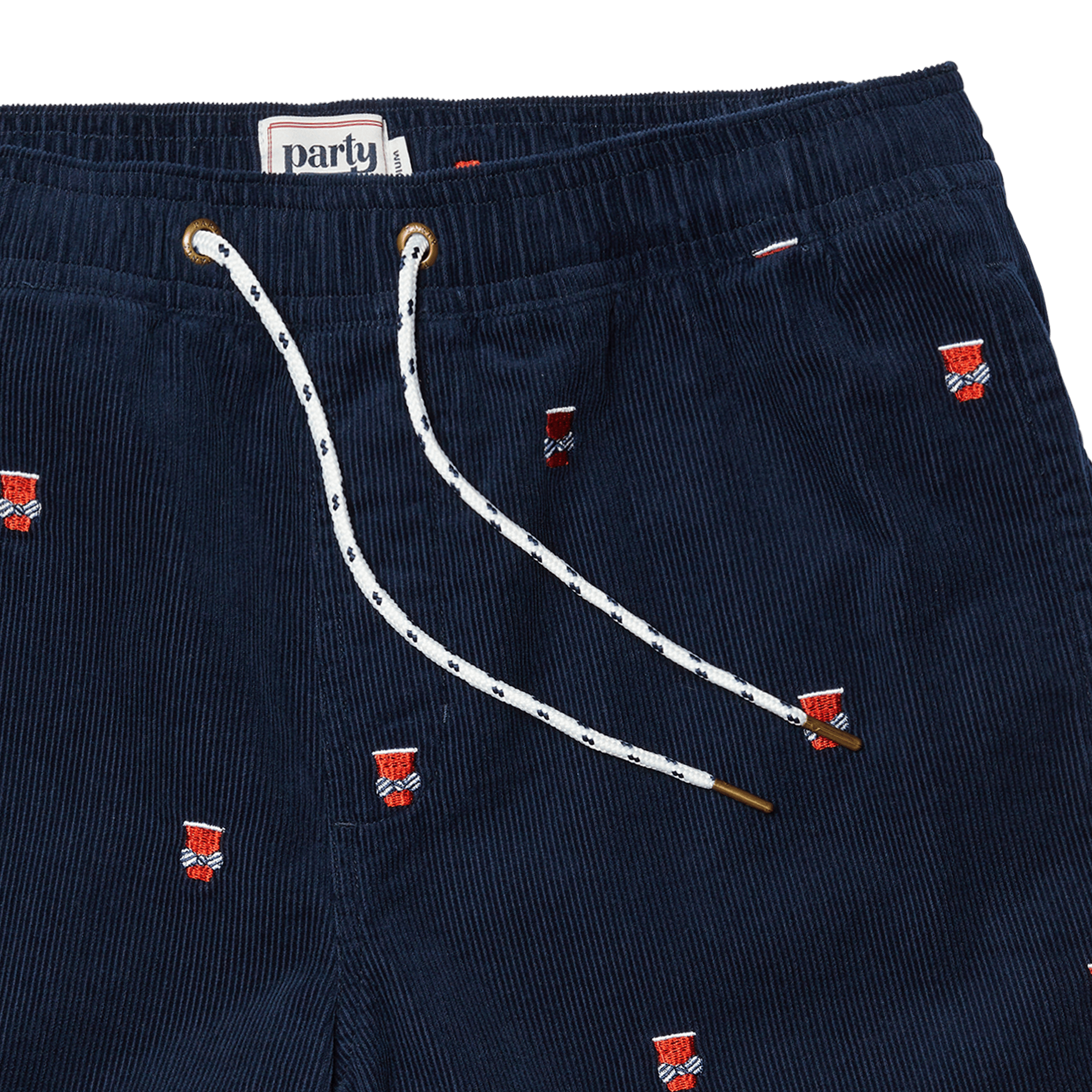 OG CORD PARTY BEVS SHORT - NAVY EWAIST SHORT PARTY PANTS 