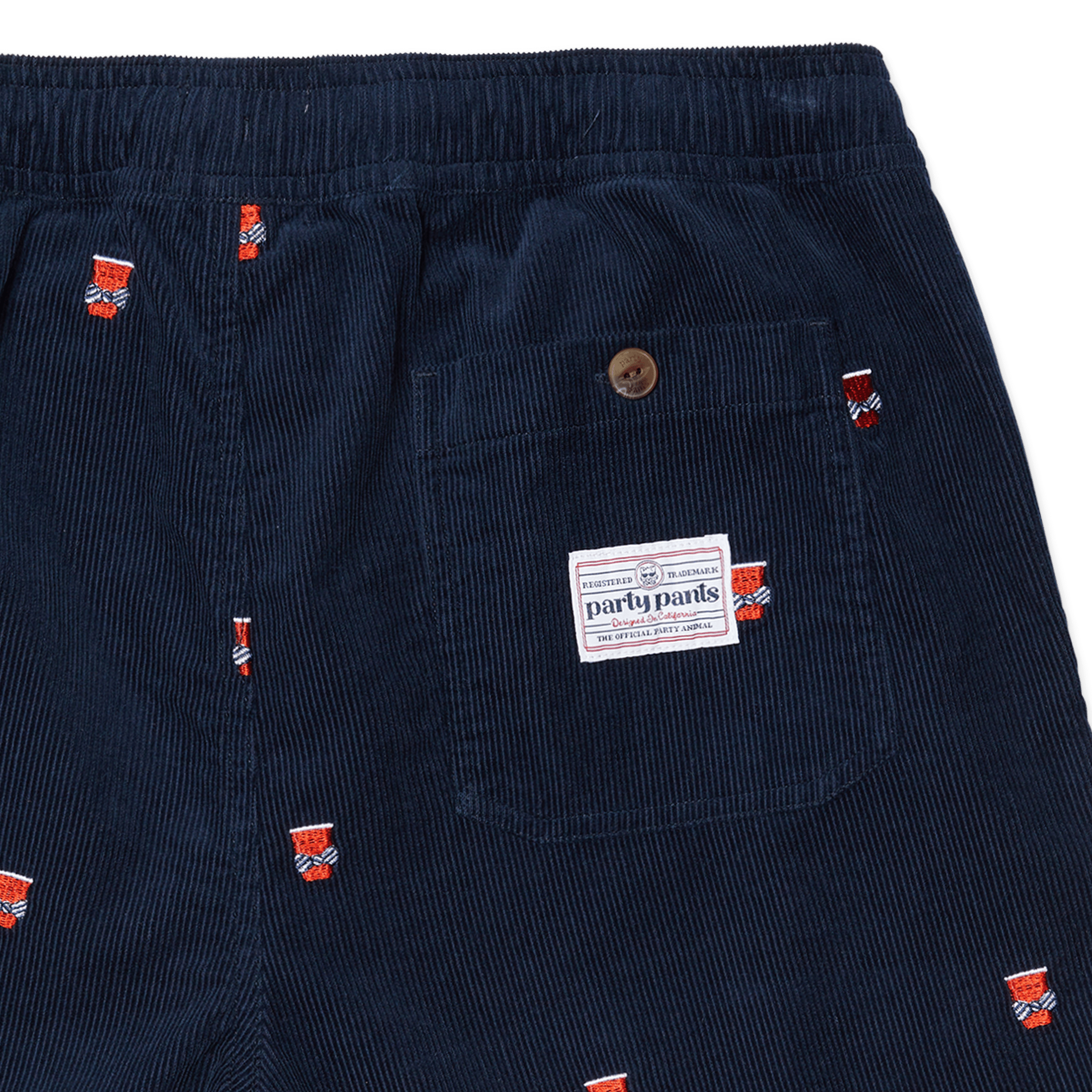 OG CORD PARTY BEVS SHORT - NAVY EWAIST SHORT PARTY PANTS 