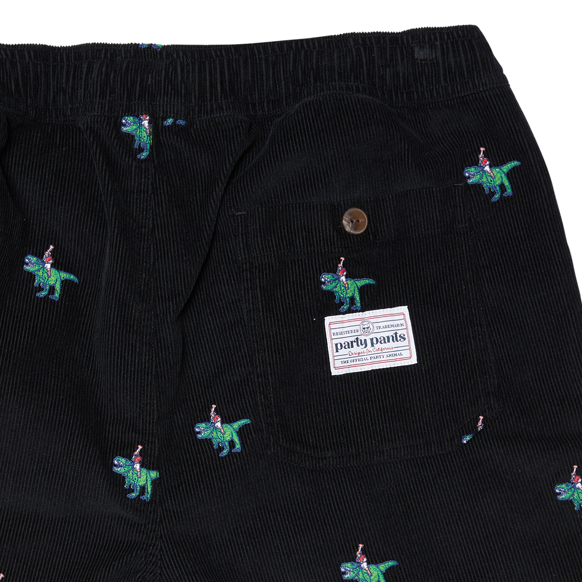 OG CORD PARTY REX SHORT - BLACK EWAIST SHORT PARTY PANTS 