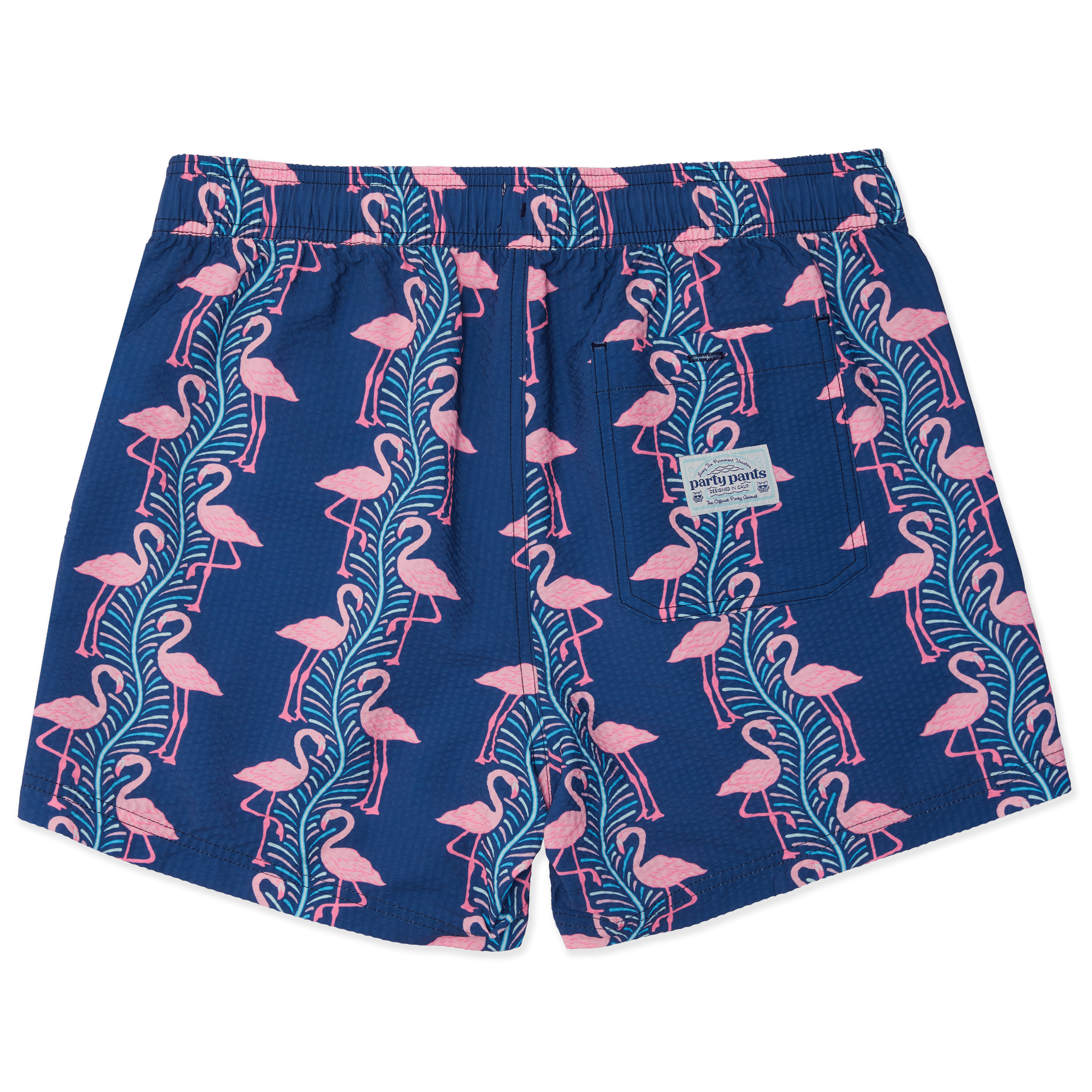 5" Flamingles Navy Blue Party Starter Short PARTY STARTER SHORT PARTY PANTS 