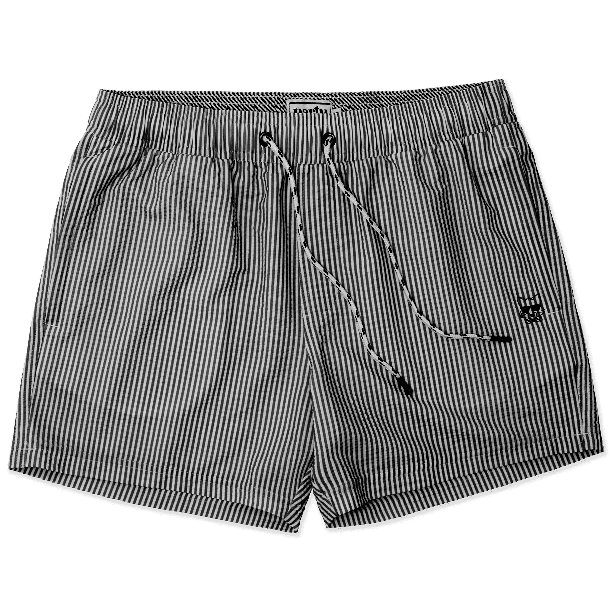 5" Striped Black Party Starter Lined Short PARTY STARTER SHORT PARTY PANTS 