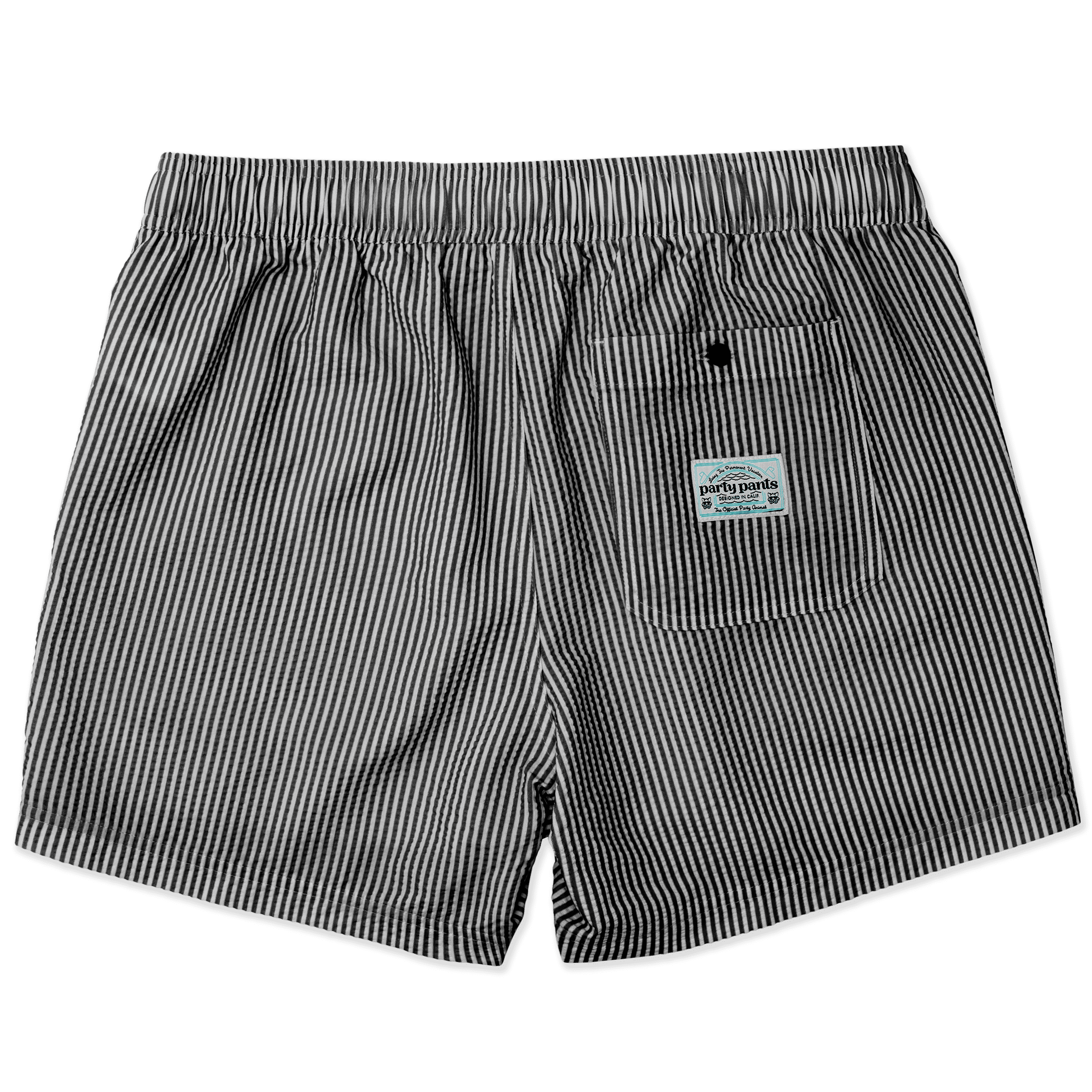 5" Striped Black Party Starter Lined Short PARTY STARTER SHORT PARTY PANTS 