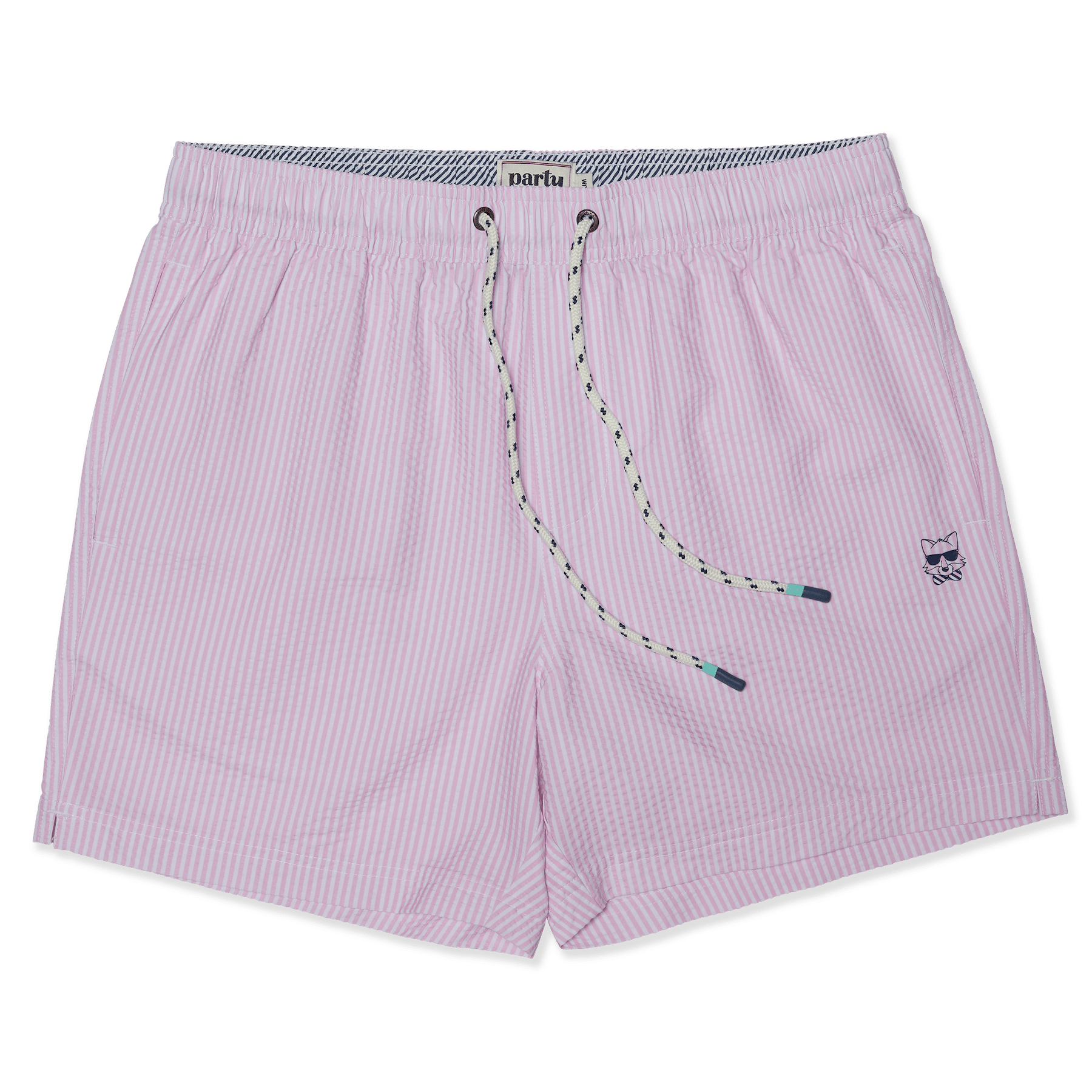 5" Striped Pink Party Starter Lined Short PARTY STARTER SHORT PARTY PANTS 