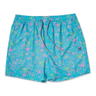 Men's 5 Inch Lined Short - London Palms Cyan| Happy Hour Happy Hour Short PARTY PANTS 