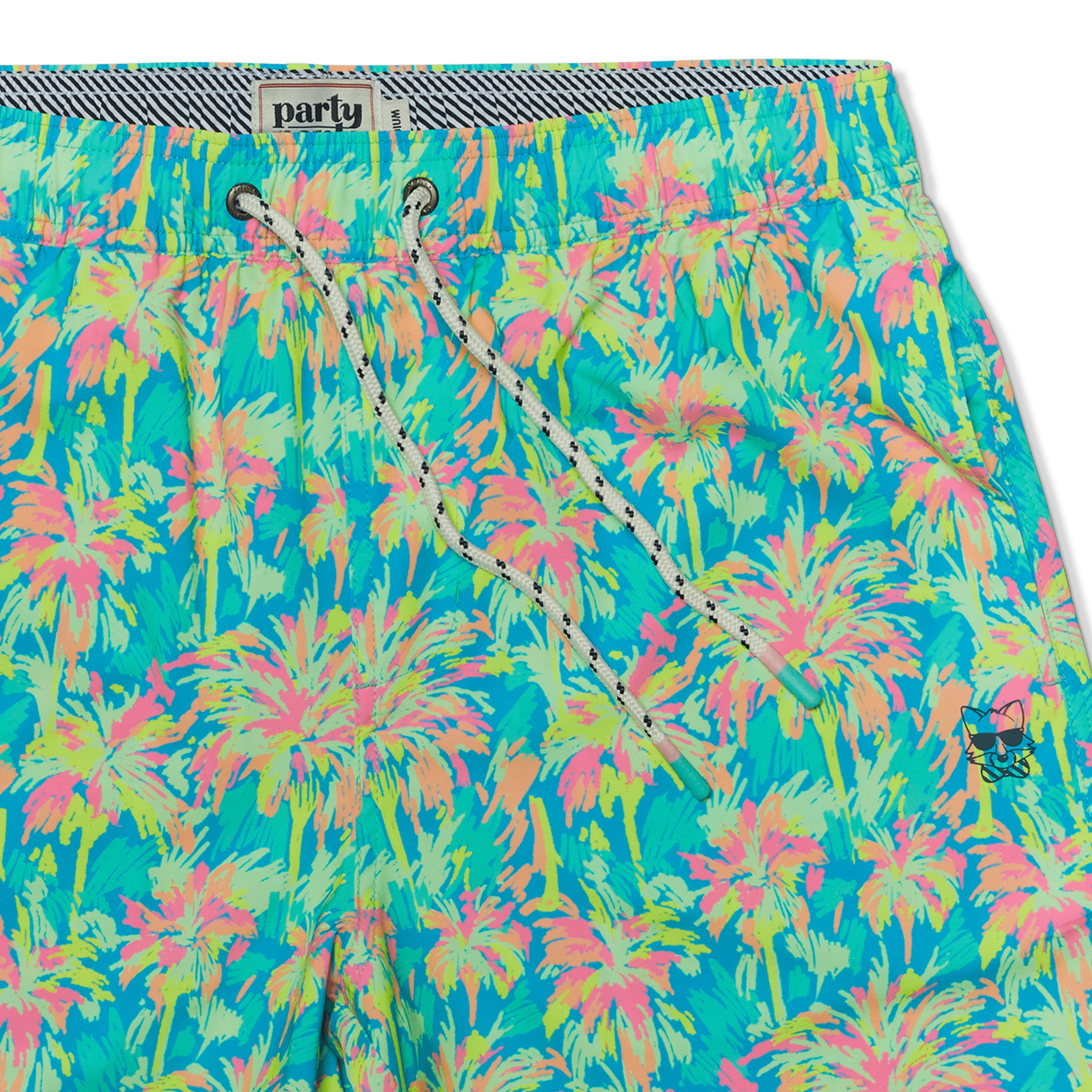 PALMDALE PARTY STARTER SHORT - CYAN PARTY STARTER SHORTS PARTY PANTS 