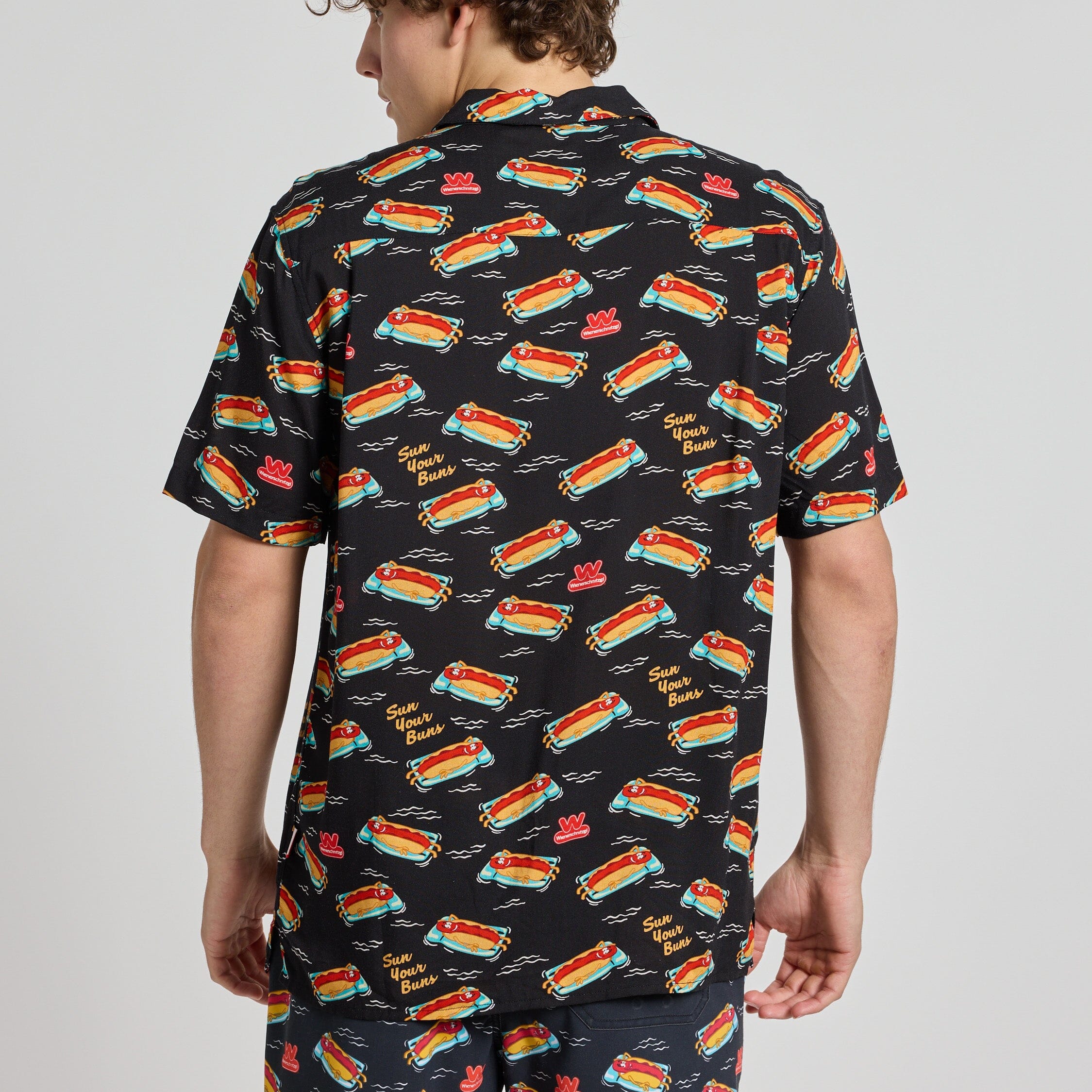 Sun Your Buns Black Camp Shirt Woven PARTY PANTS 