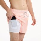 Seersucker in Pastel Coral - Men's Lined 5" Party Starter Shorts PARTY STARTER SHORT PARTY PANTS 