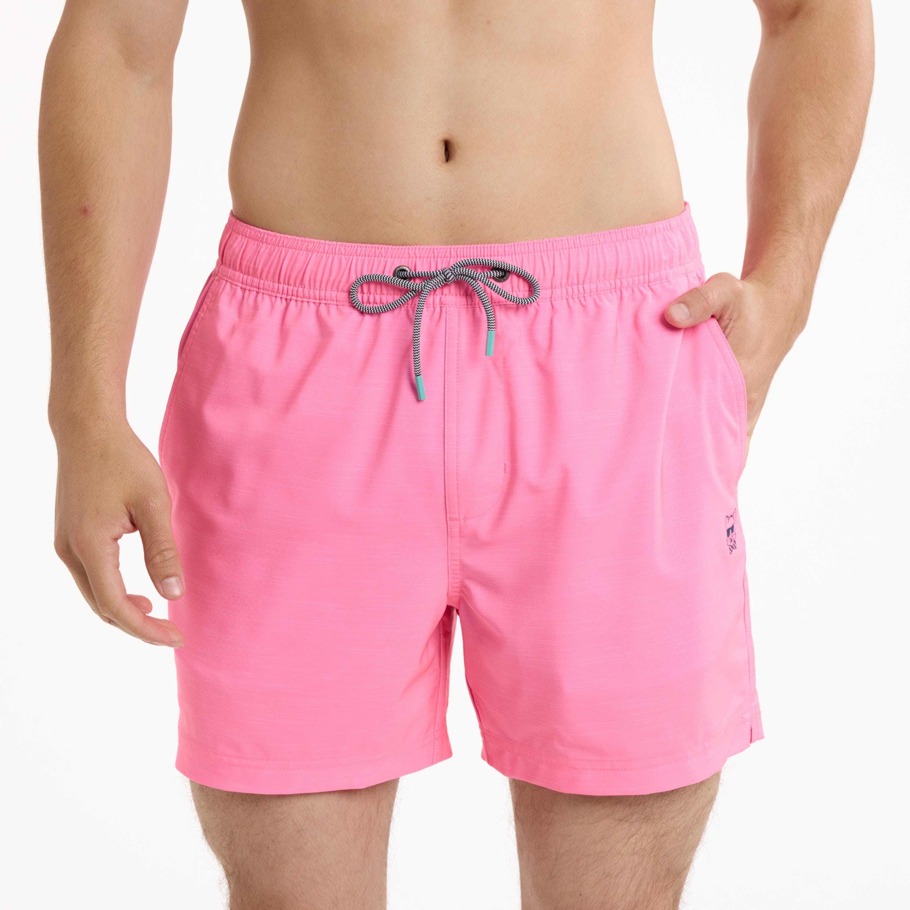 Solid Neon Pink - Men's 7" Happy Hour Swim Trunks HAPPY HOUR SHORT PARTY PANTS 