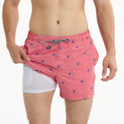 Stars and Stripes Embroidered in Red - Men's 5" Party Starter Shorts Party Starter Short PARTY PANTS 