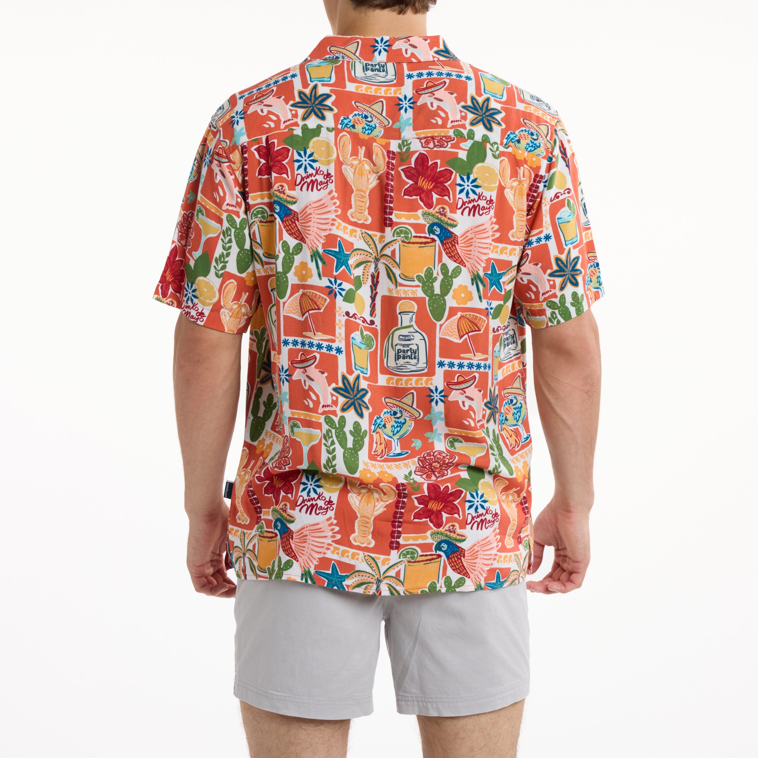 Men's Woven Shirt - Drinko De Mayo Red | Happy Hour Happy Hour Shirt PARTY PANTS 