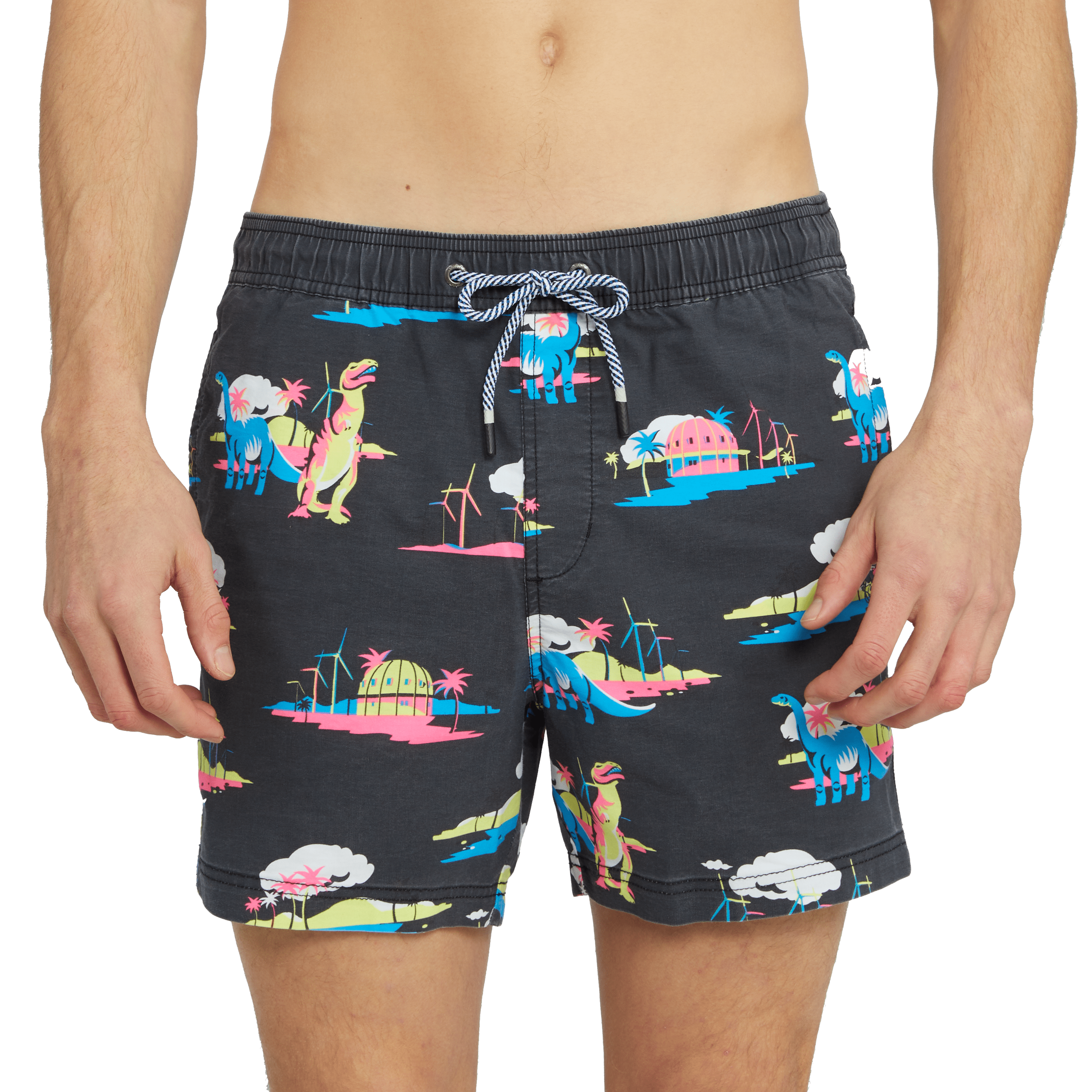 PALM SPRINGS PARTY STARTER SHORT - BLACK PRINTED SHORTS PARTY PANTS 