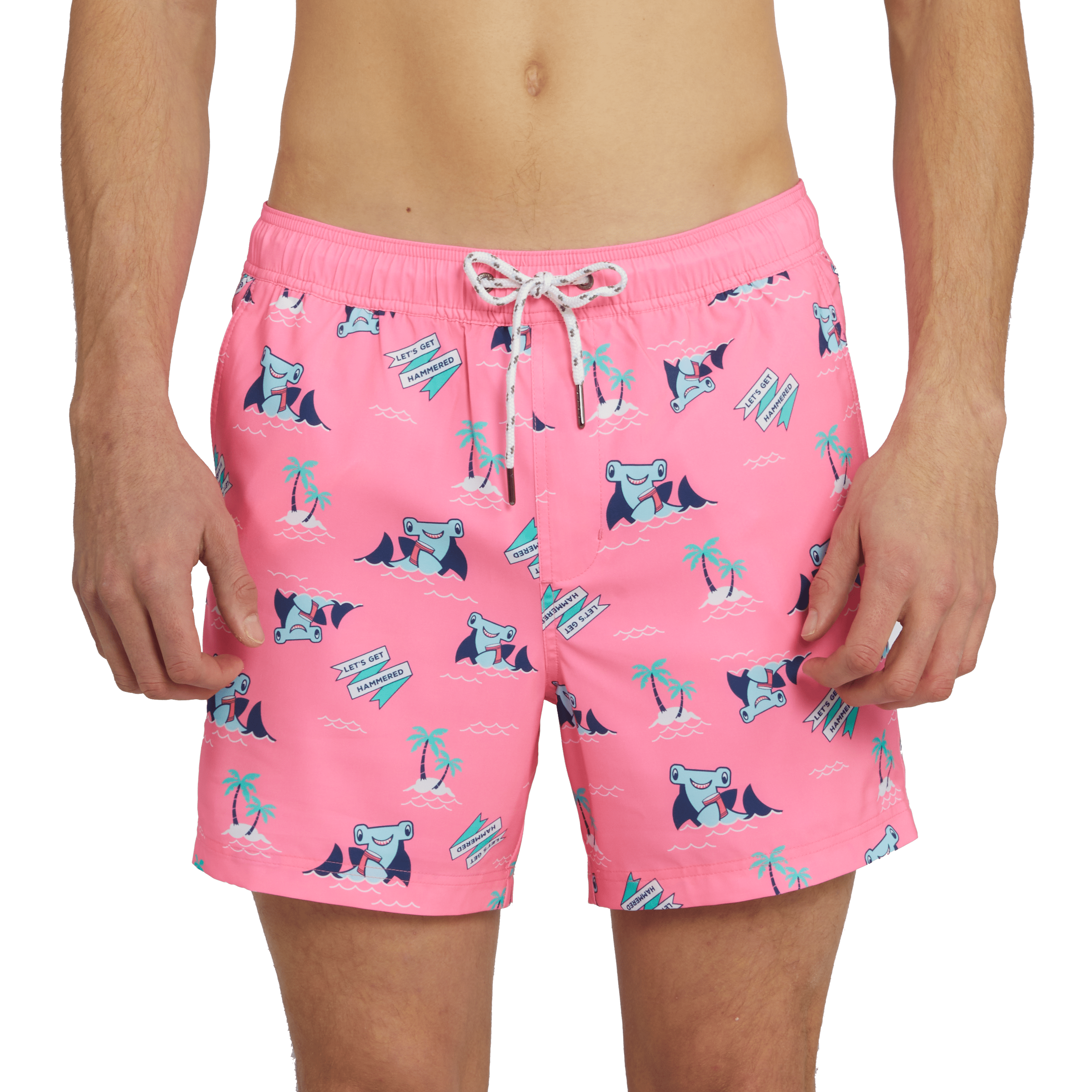 Neon pink top swim trunks