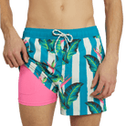 GULF STRIPE SPORT LINED SHORT - TURQUOISE SPORT SHORTS PARTY PANTS 