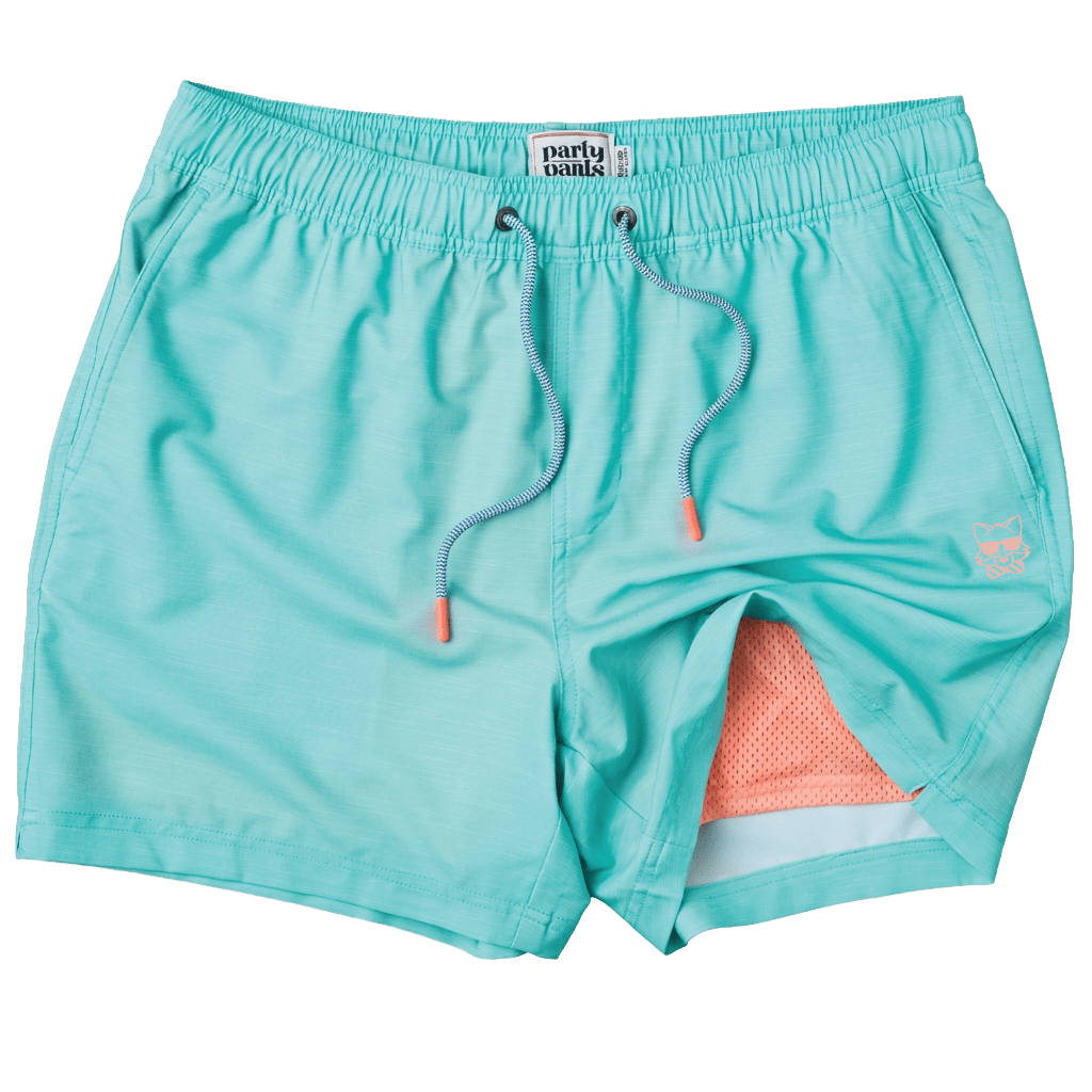 Solid Mint Green - Men's 7" Happy Hour Swim Trunks HAPPY HOUR SHORT PARTY PANTS 