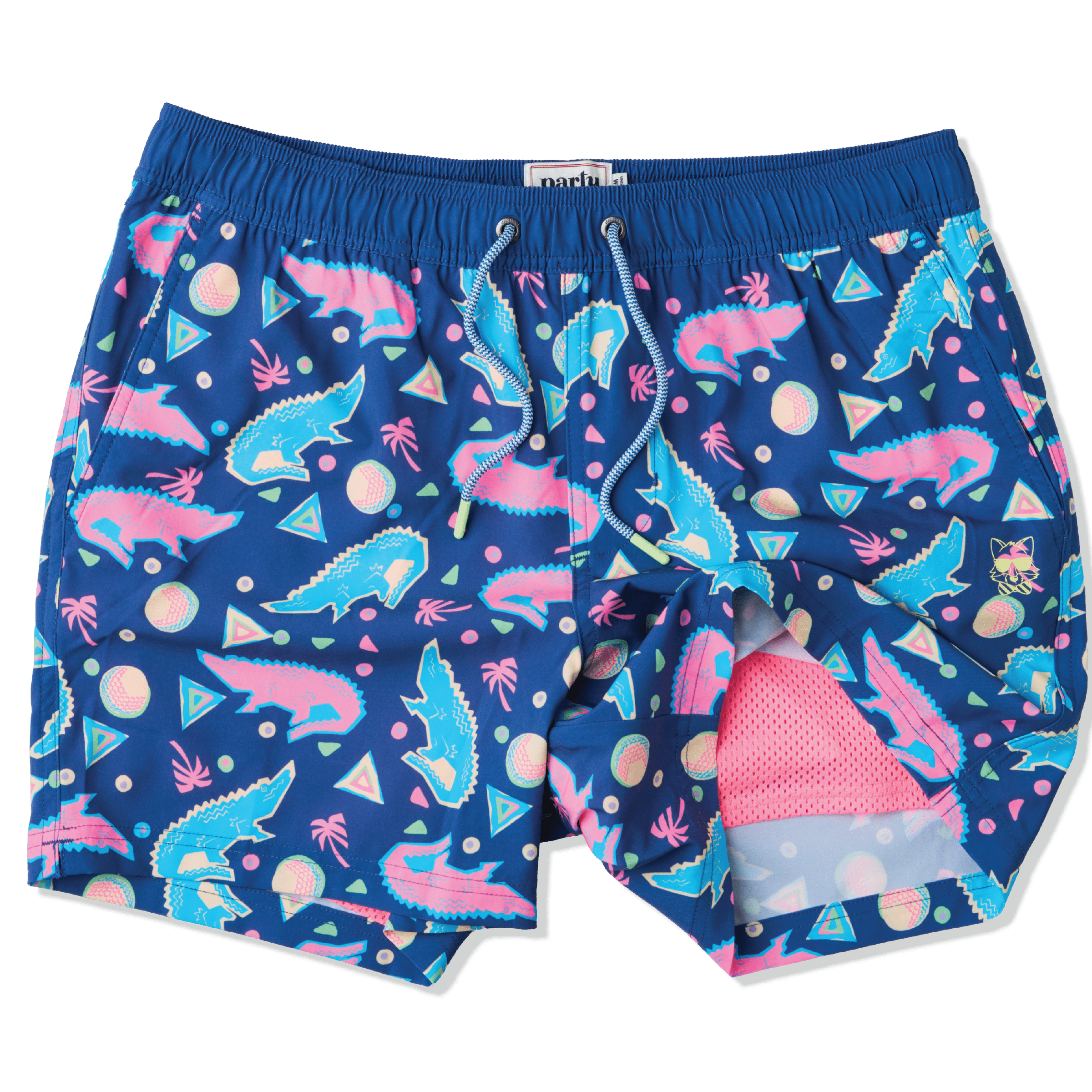 Golf Gator in Navy Blue - Men's 5" Happy Hour Swim Trunks PARTY PANTS PARTY PANTS 