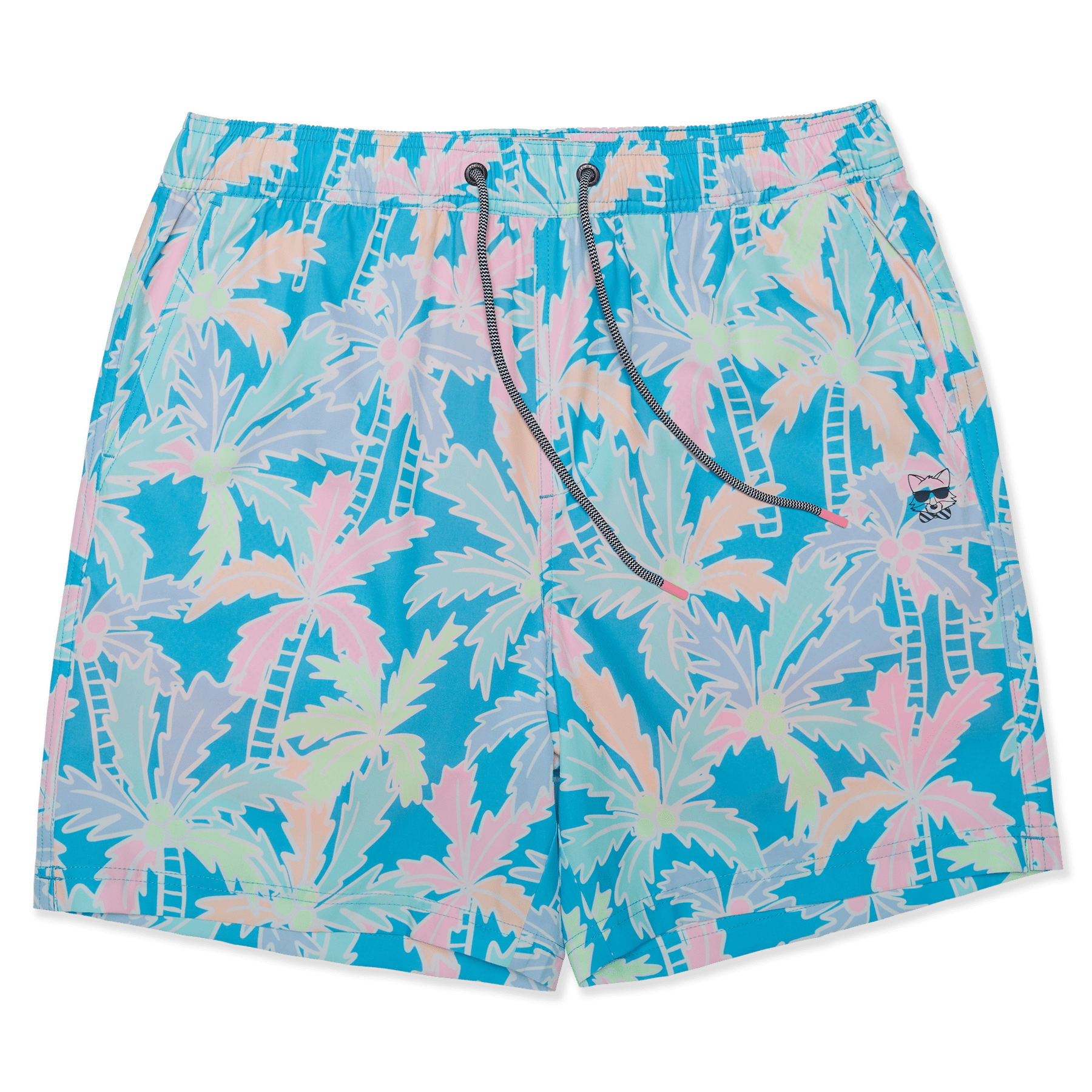 7" Busy Palms Cyan Happy Hour Short HAPPY HOUR SHORT PARTY PANTS 