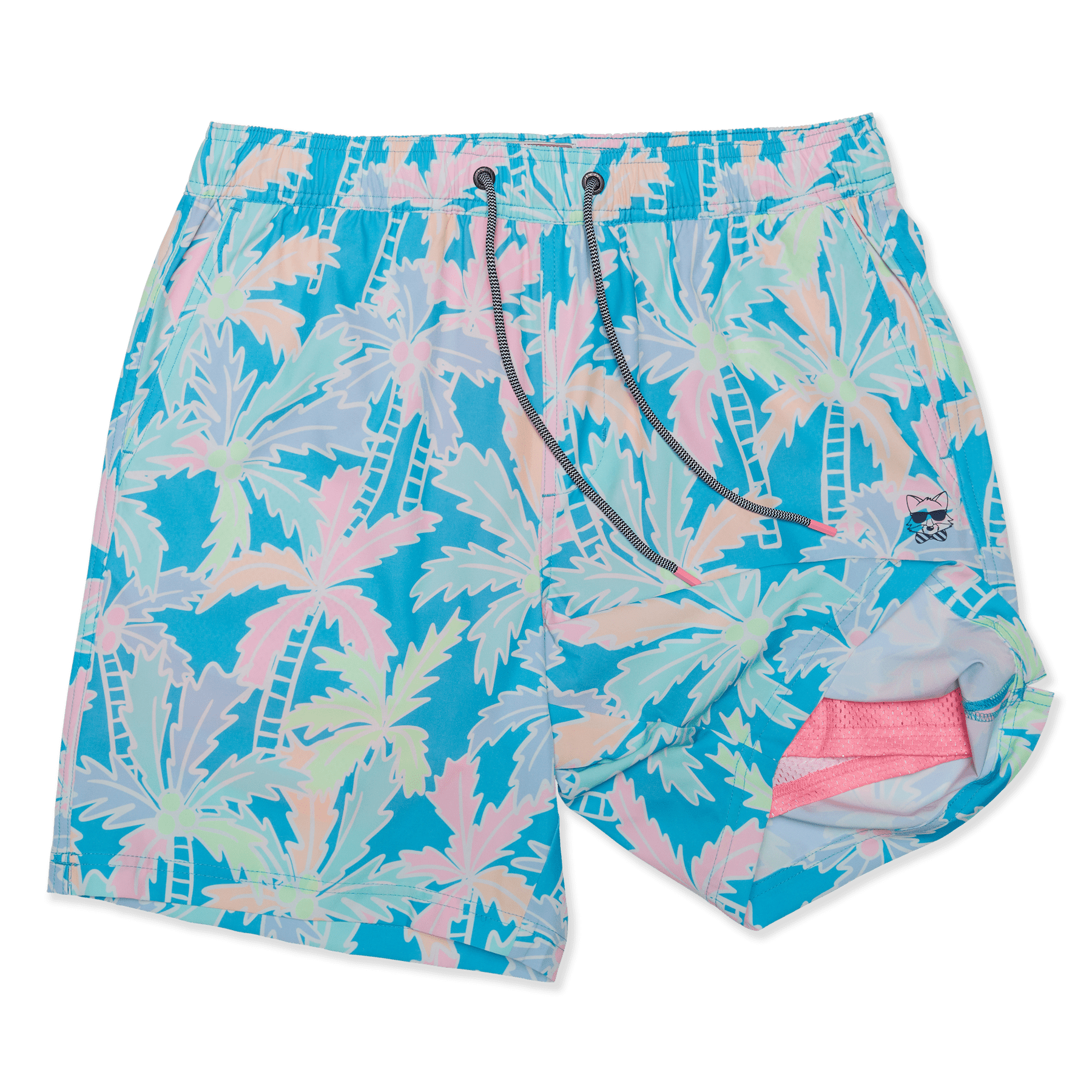 5" Busy Palms Cyan Happy Hour Short HAPPY HOUR SHORT PARTY PANTS 