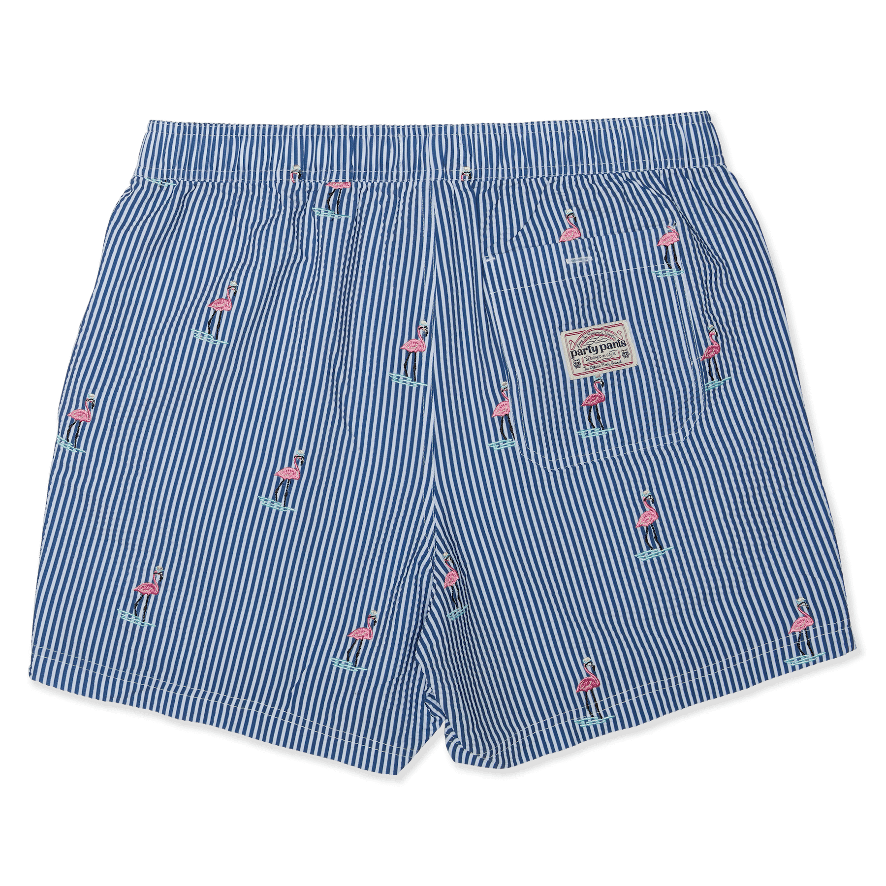 5" Striped Embroidered Mingo Indigo Party Starter Shorts PARTY STARTER SHORT PARTY PANTS 