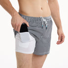 Seersucker in Black - Men's Lined 5" Party Starter Shorts PARTY STARTER SHORT PARTY PANTS 