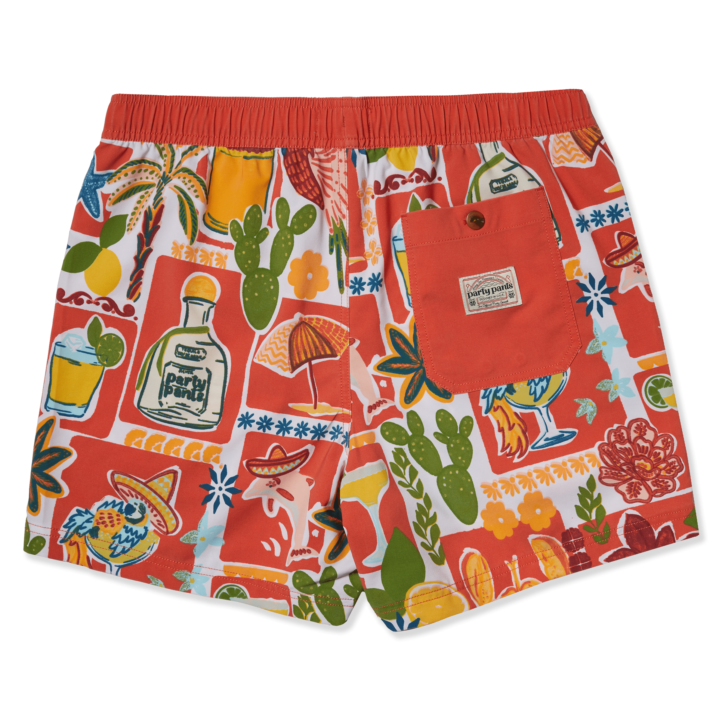 Men's 5 Inch Unlined Short - Drinko De Mayo Red | Party Starter Party Starter Short PARTY PANTS 