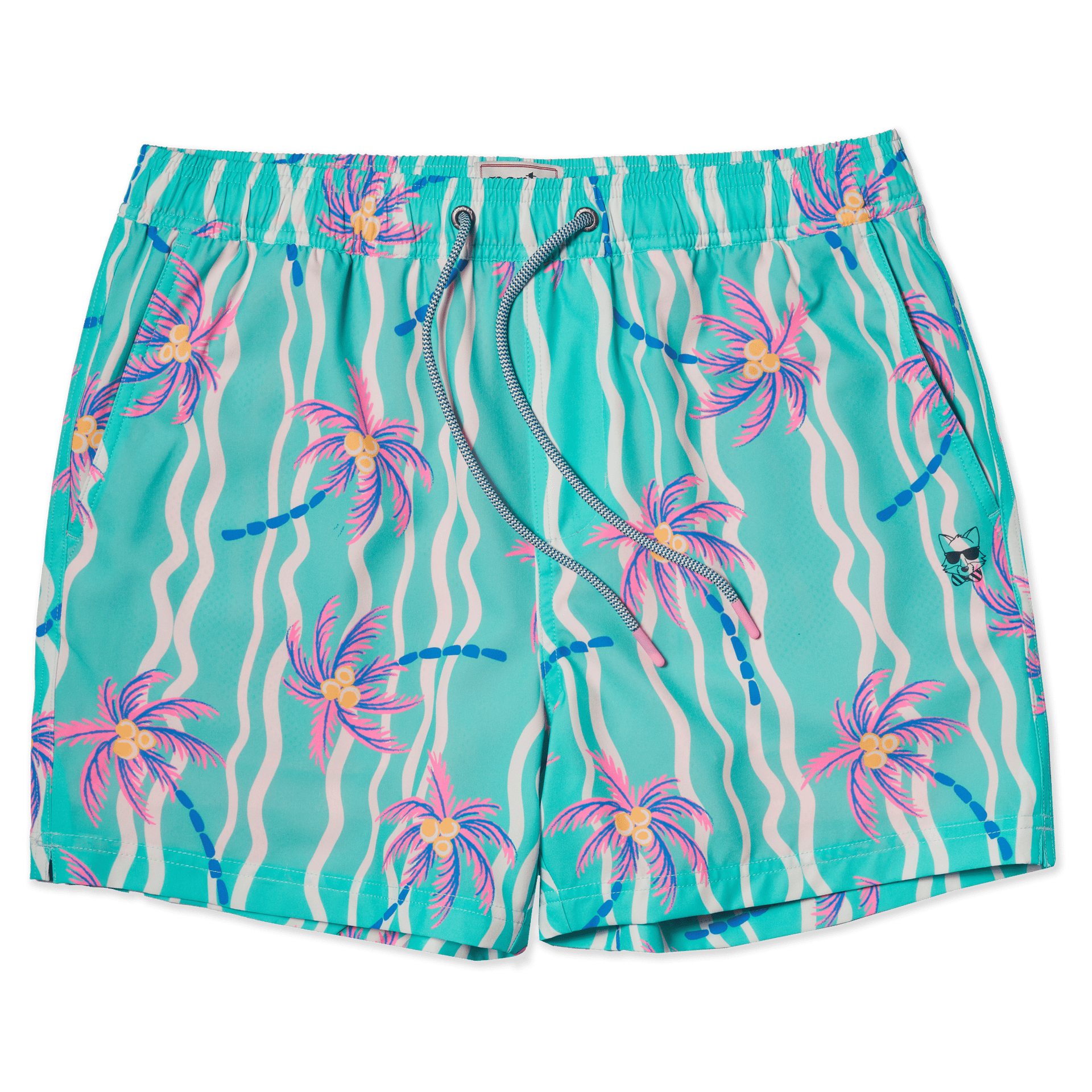 パンツ NEAT Washable Tropical Swim Shorts Men's Lined Tropical Swim Shorts – Teal Palm Print Quick Dry Beach