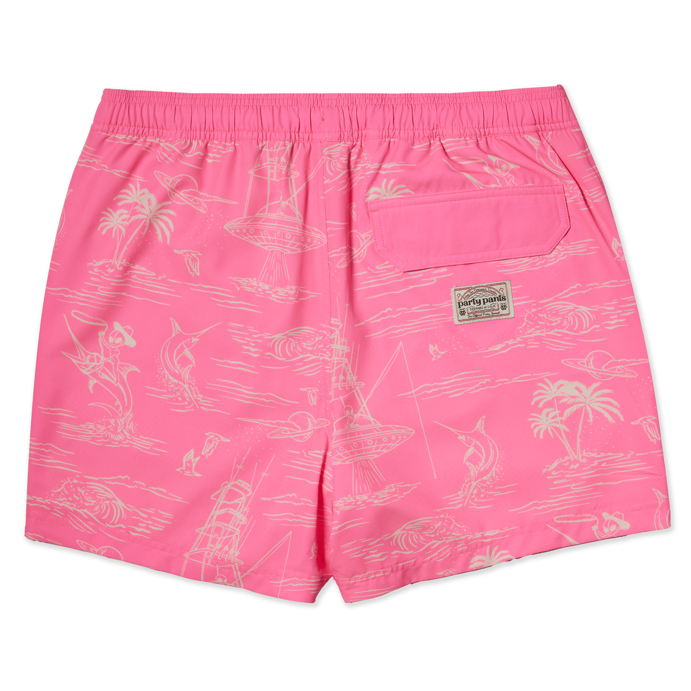 Men's 5 Inch Lined Short - Extended Stay Pink| Happy Hour Happy Hour Short PARTY PANTS 