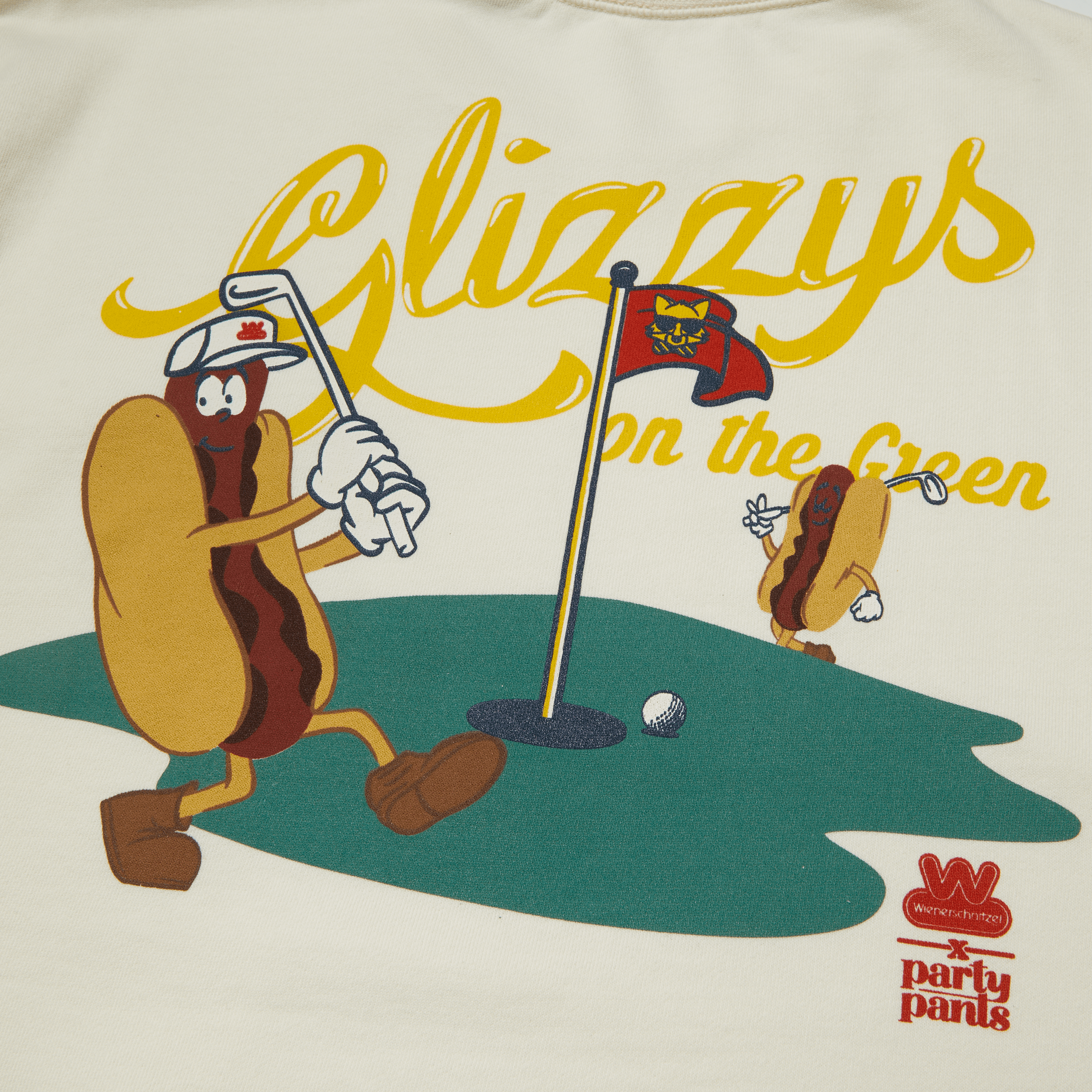 Glizzy On The Green Vintage White Crewneck Sweatshirt Fleece PARTY PANTS 