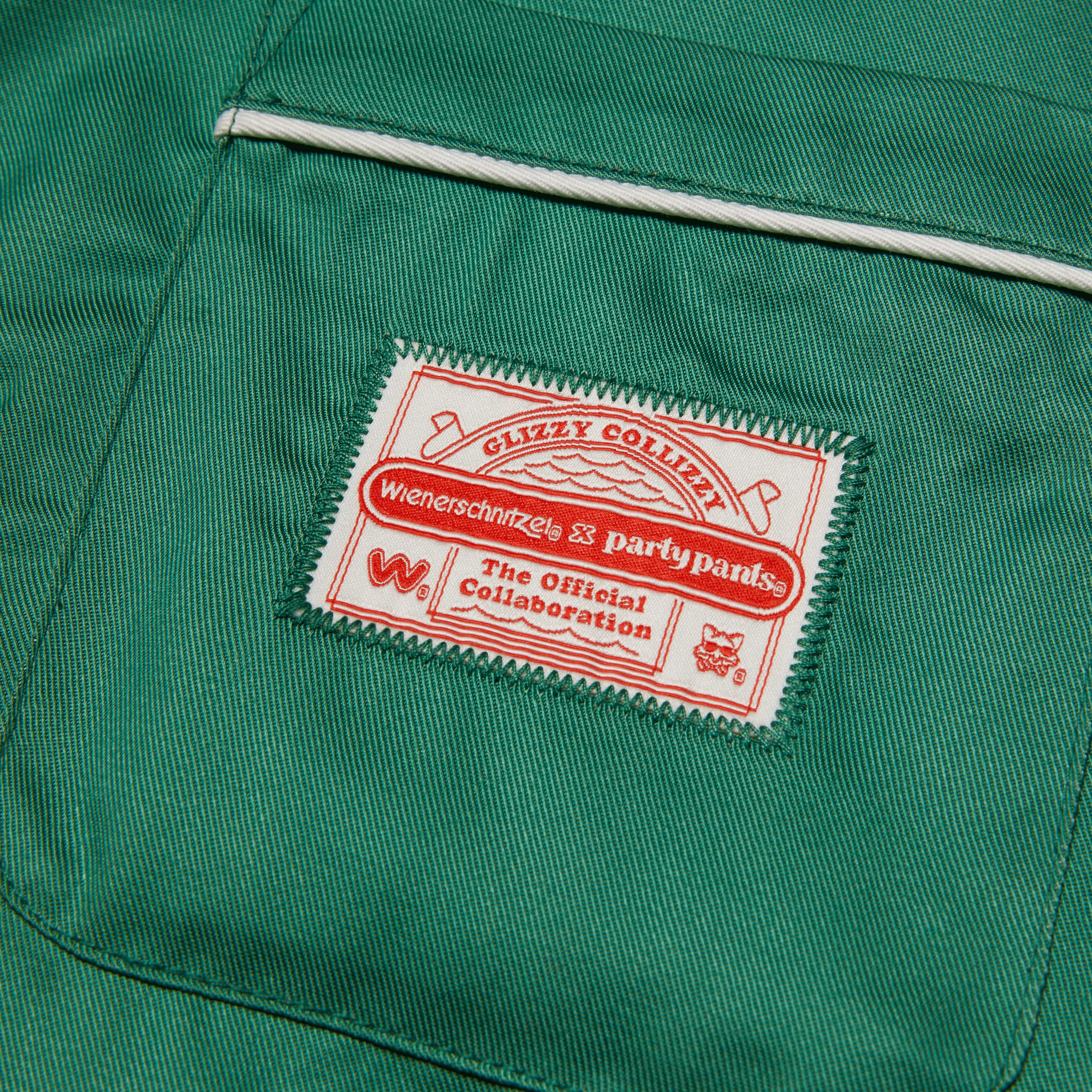 Glizzy On The Green Green Camp Shirt Woven PARTY PANTS 