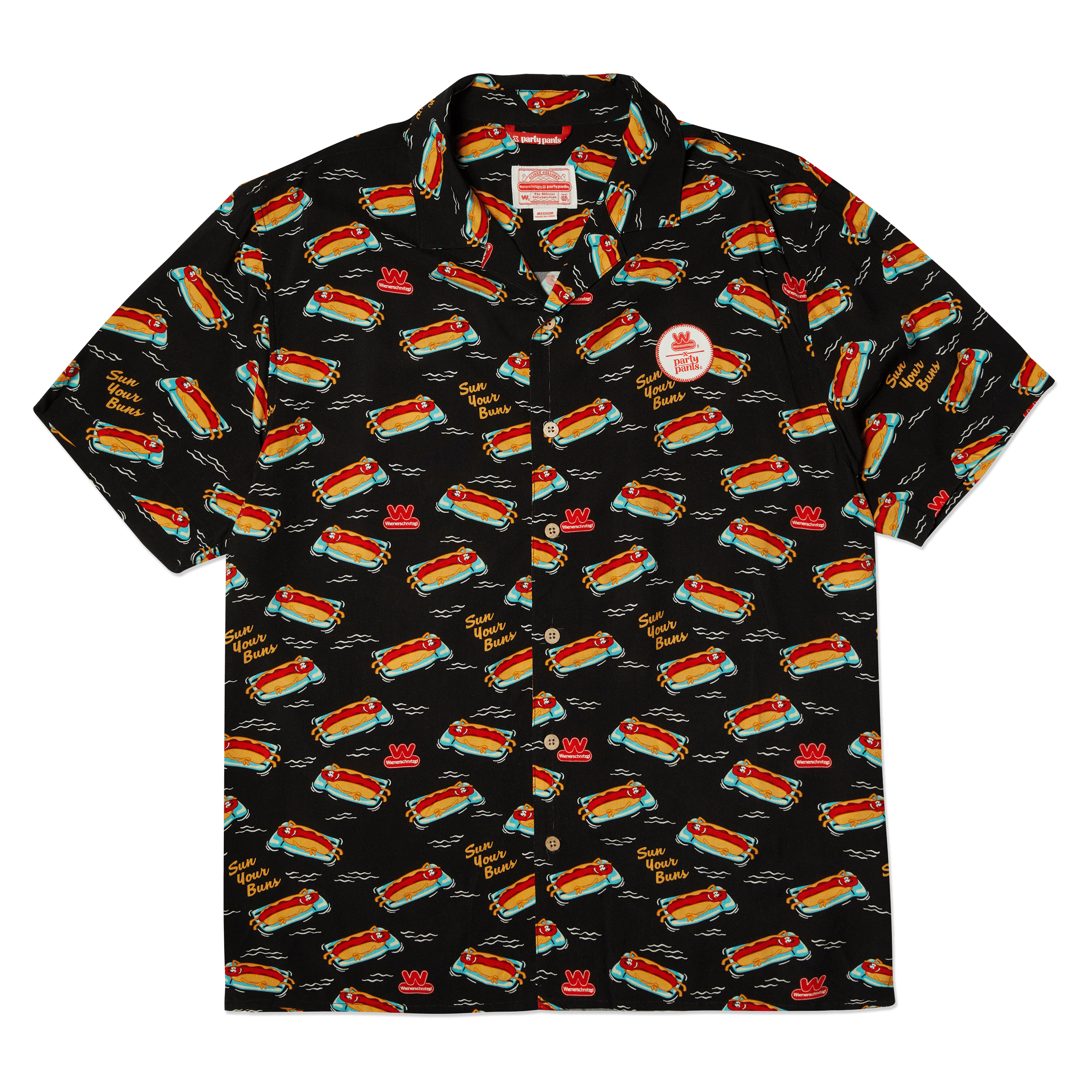 Sun Your Buns Black Camp Shirt Woven PARTY PANTS 