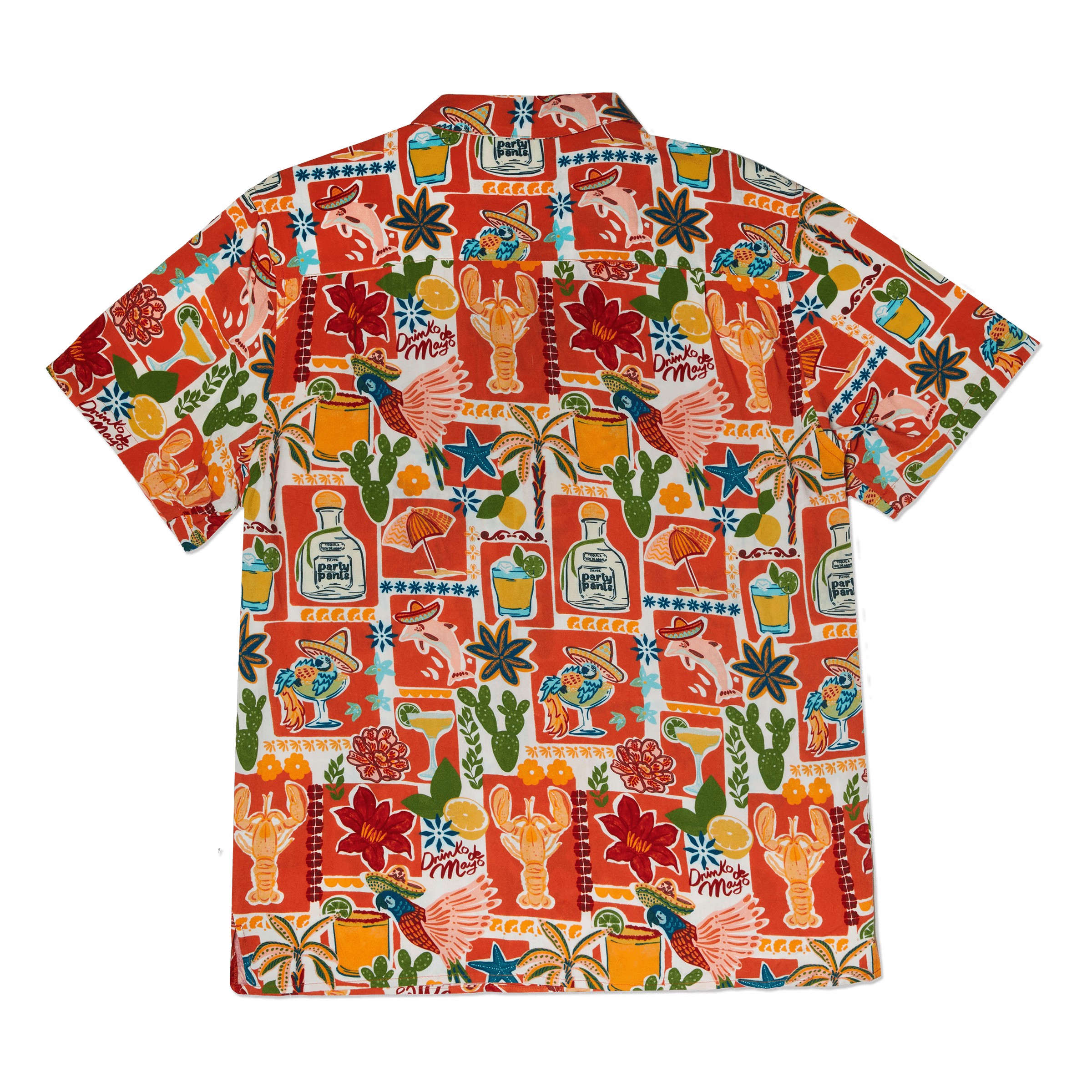 Men's Woven Shirt - Drinko De Mayo Red | Happy Hour Happy Hour Shirt PARTY PANTS 