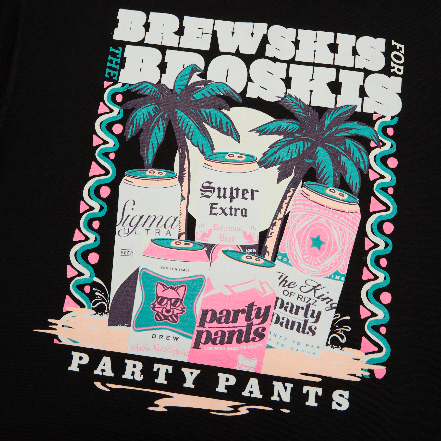 Brewskis for the Broskis Black T-Shirt TEES PARTY PANTS 
