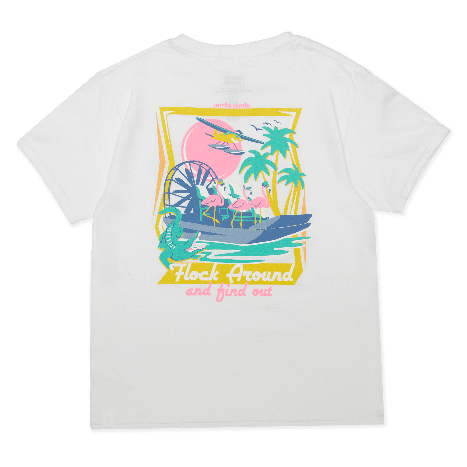 Flock Around Match White Boys T-Shirt BOYS TEES PARTY PANTS 