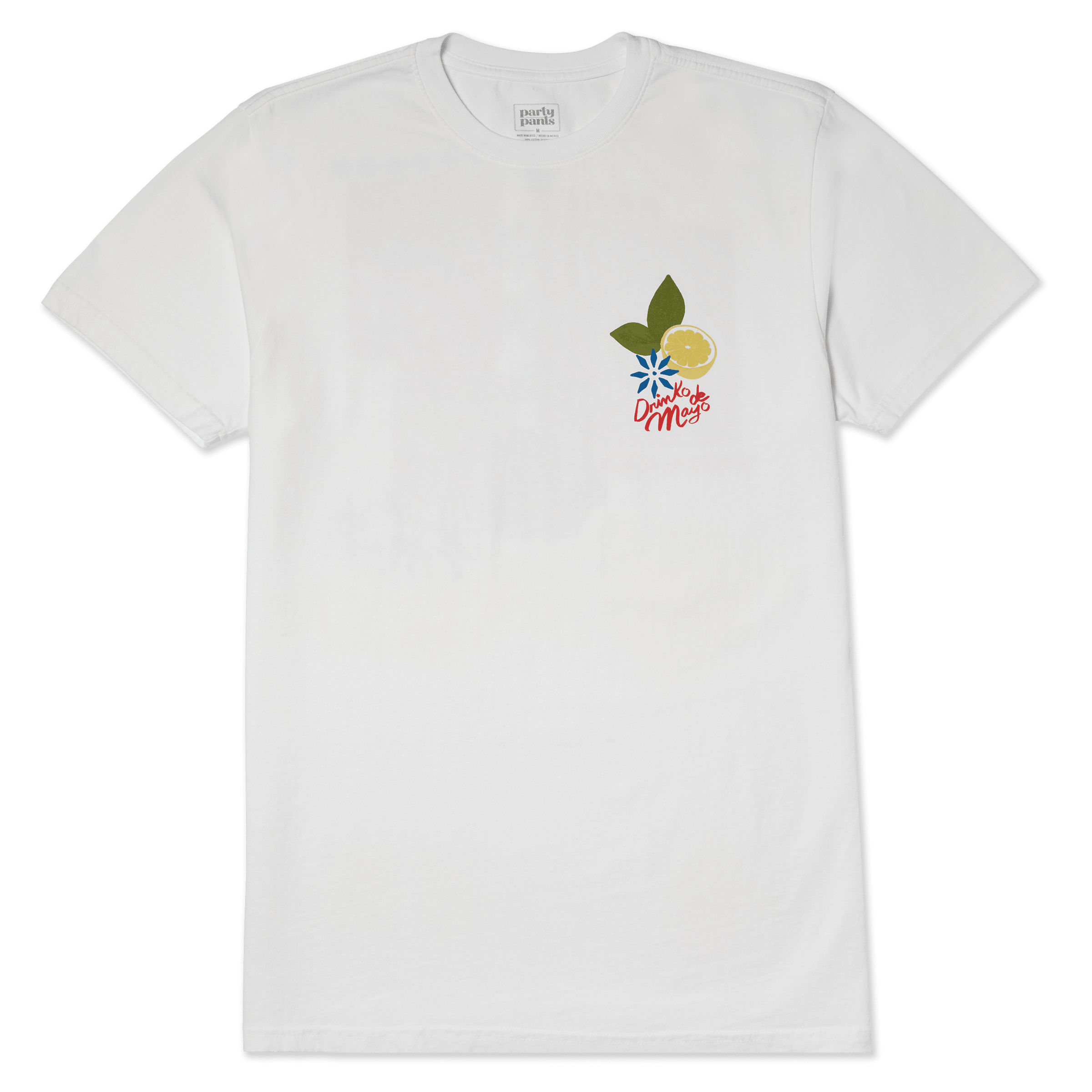 Men's Short Sleeve T- Shirt - Drinko De Mayo White TEES PARTY PANTS 