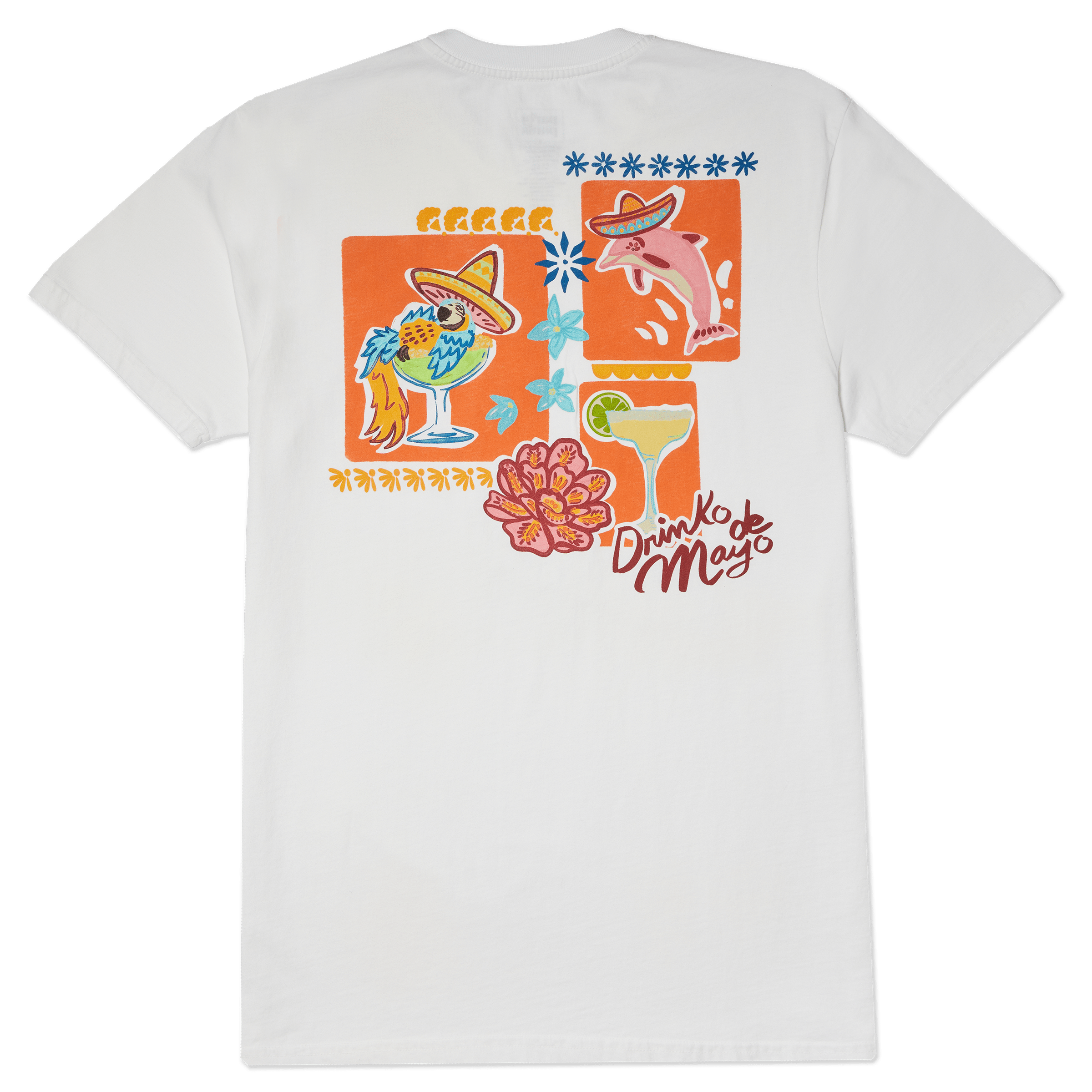 Men's Short Sleeve T- Shirt - Drinko De Mayo White TEES PARTY PANTS 