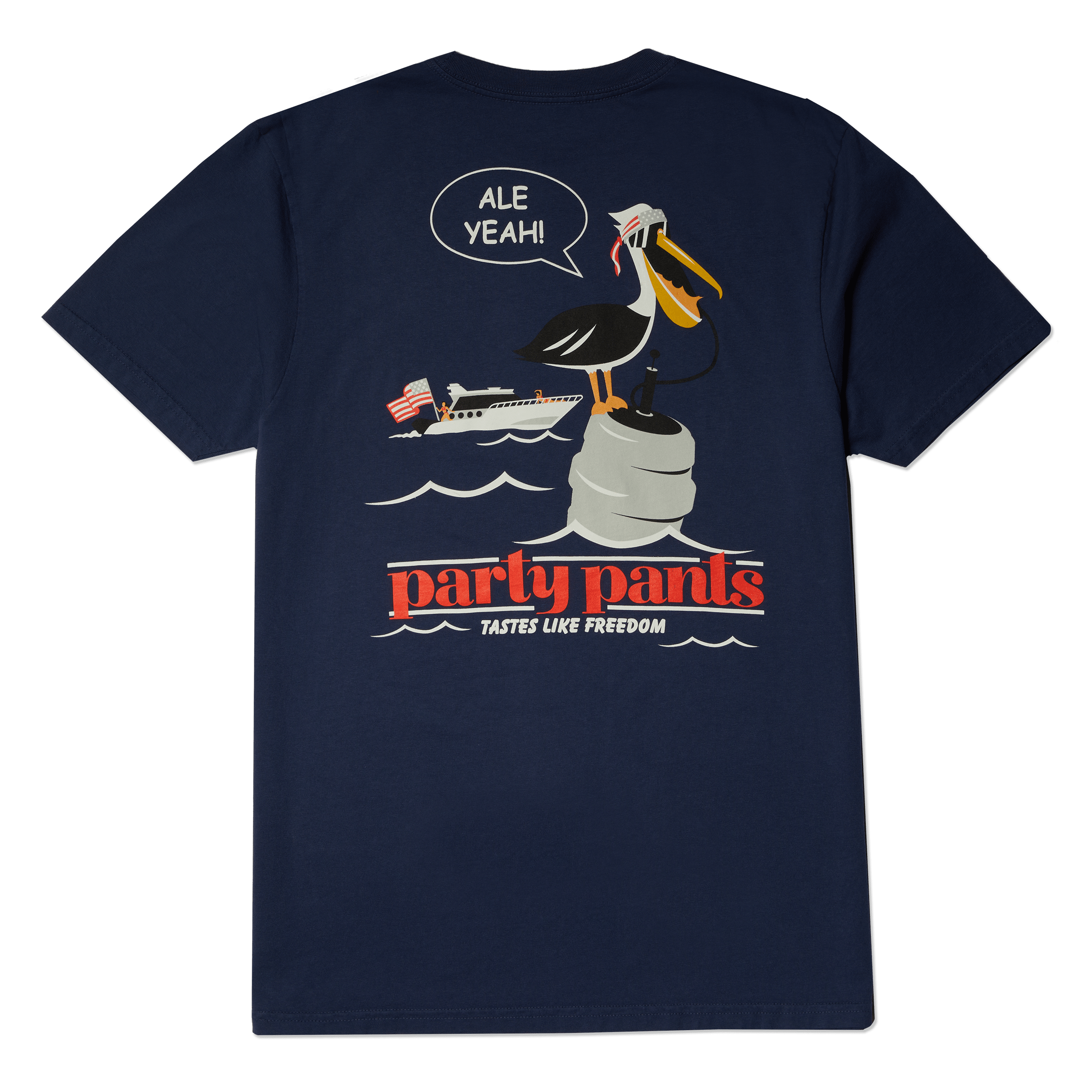 Men's Short Sleeve T- Shirt - Ale Yeah Navy Blue TEES PARTY PANTS 