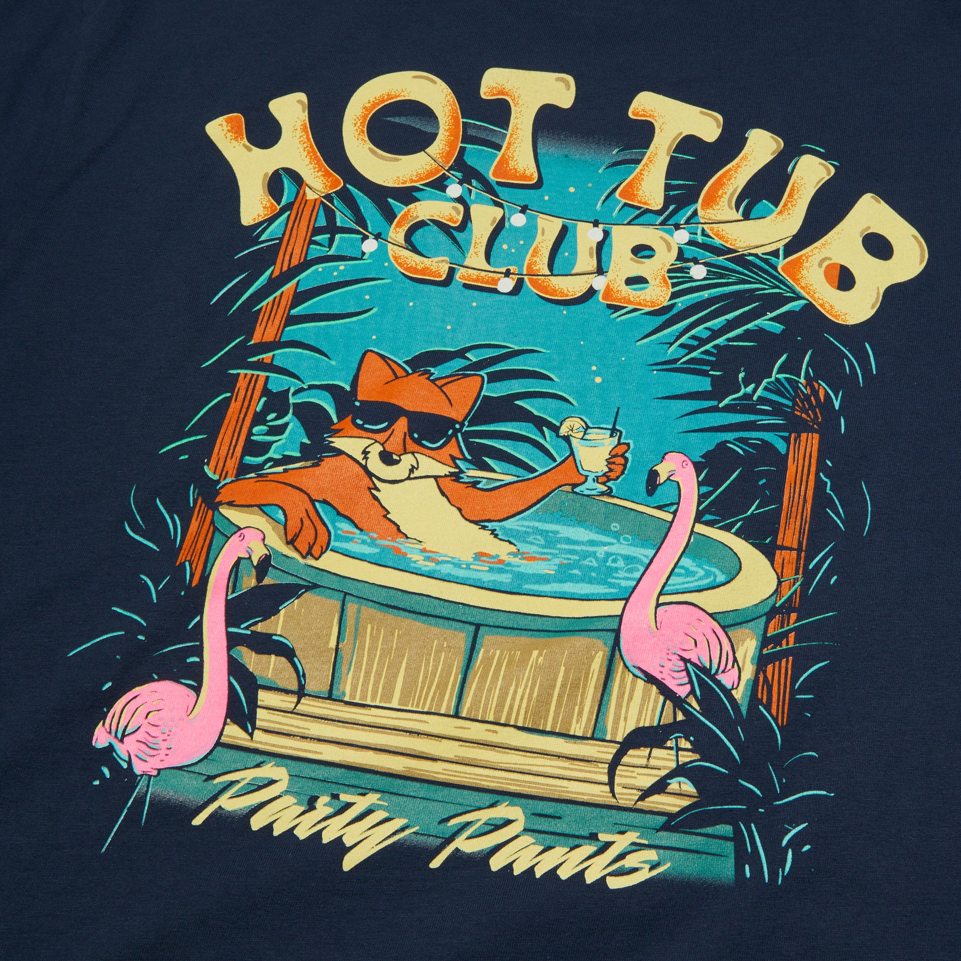 Men's Short Sleeve T- Shirt - Hot Tub Club Navy Blue TEES PARTY PANTS 