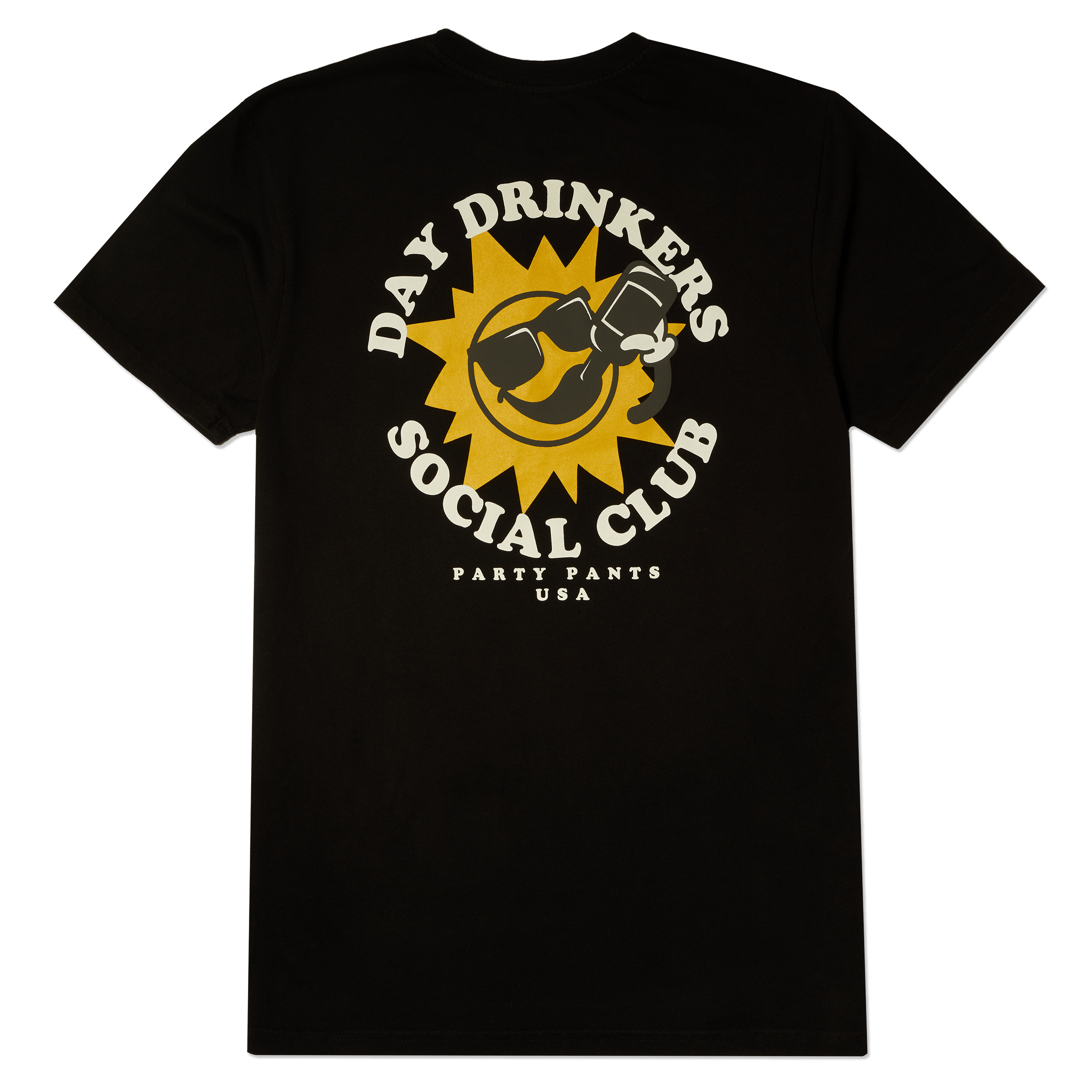 Men's Short Sleeve T- Shirt - Day Drinker Black TEES PARTY PANTS 