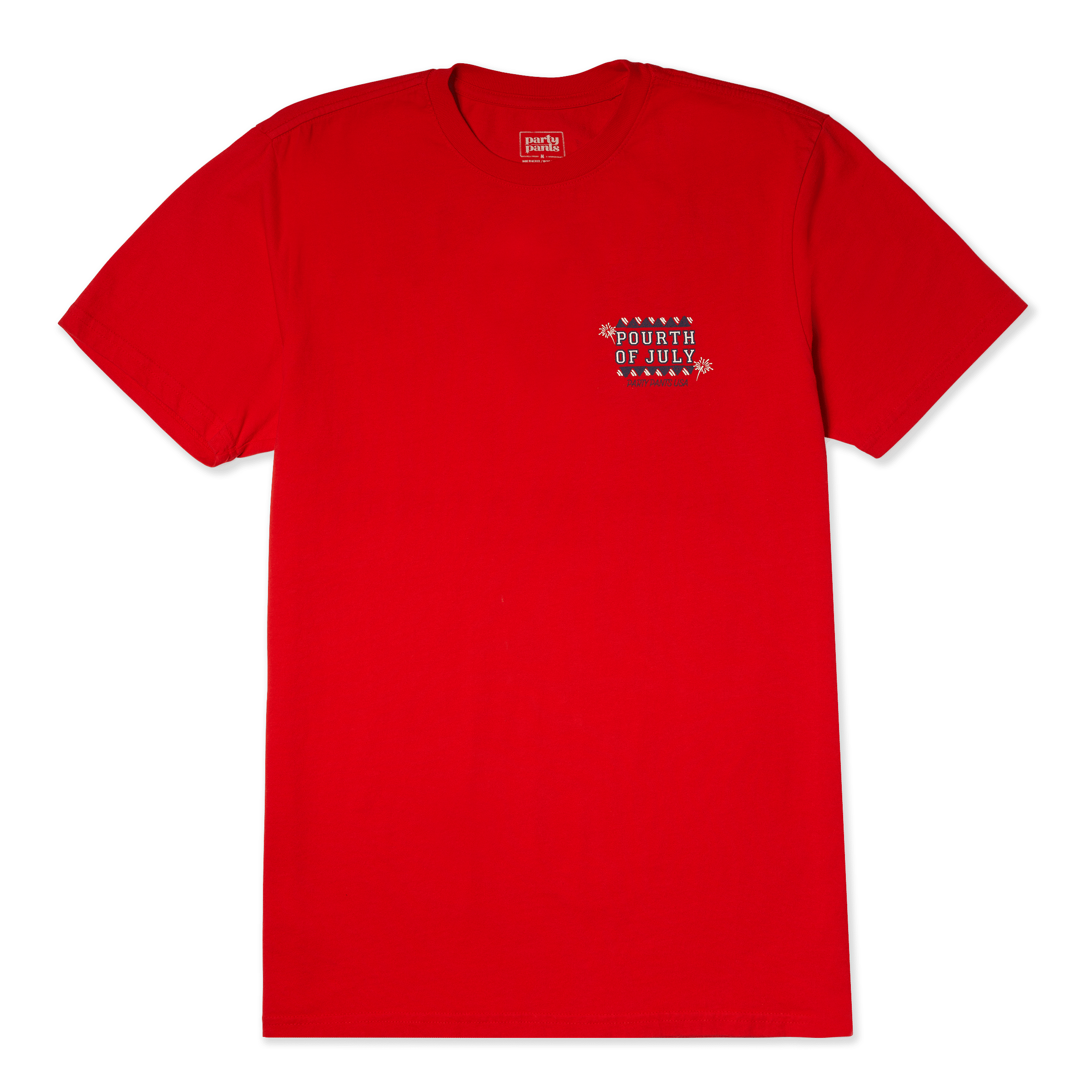 Men's Short Sleeve T- Shirt - Pourth of July Red TEES PARTY PANTS 